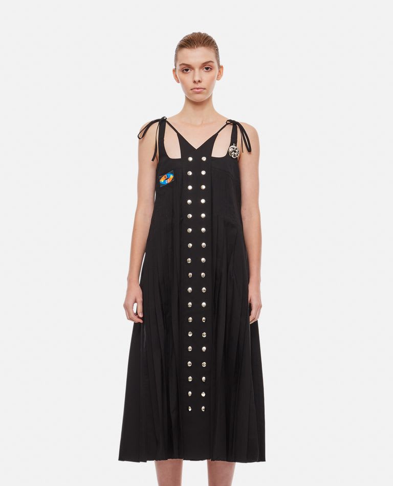 Chopova Lowena Snap Pleated Dress In Black | ModeSens