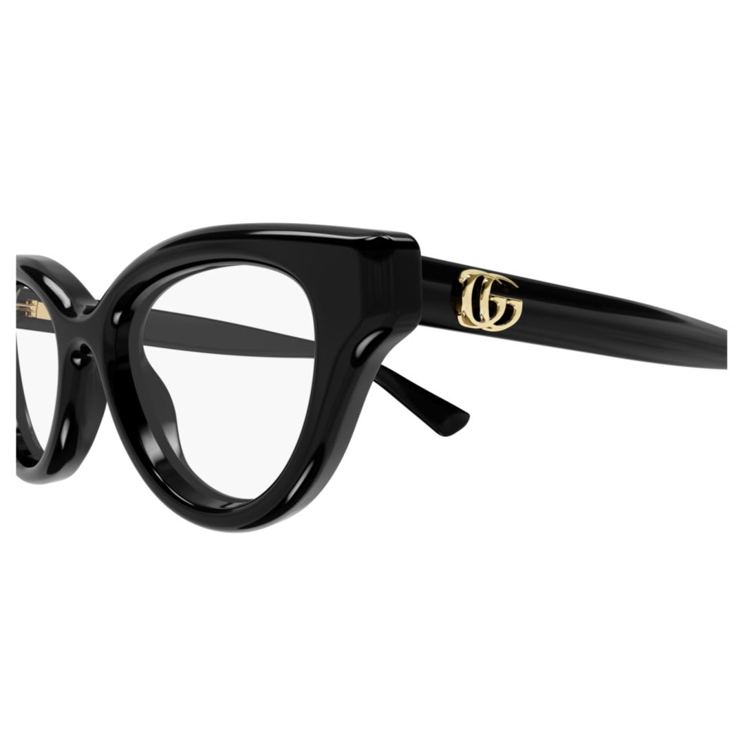 Gucci Logo-engraved Cat-eye Glasses In Black