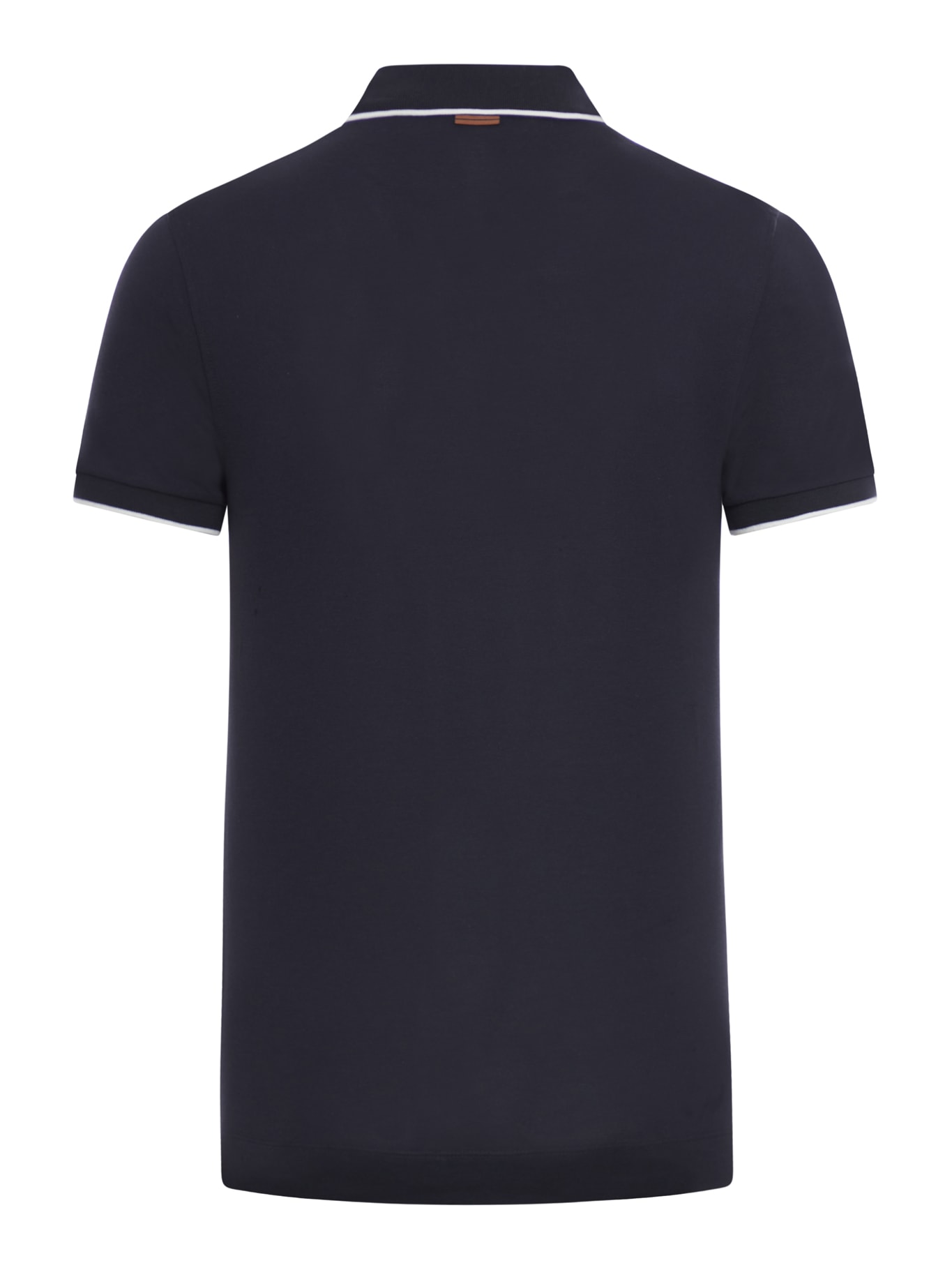 Shop Zegna Stretch Cotton Polo In Navy