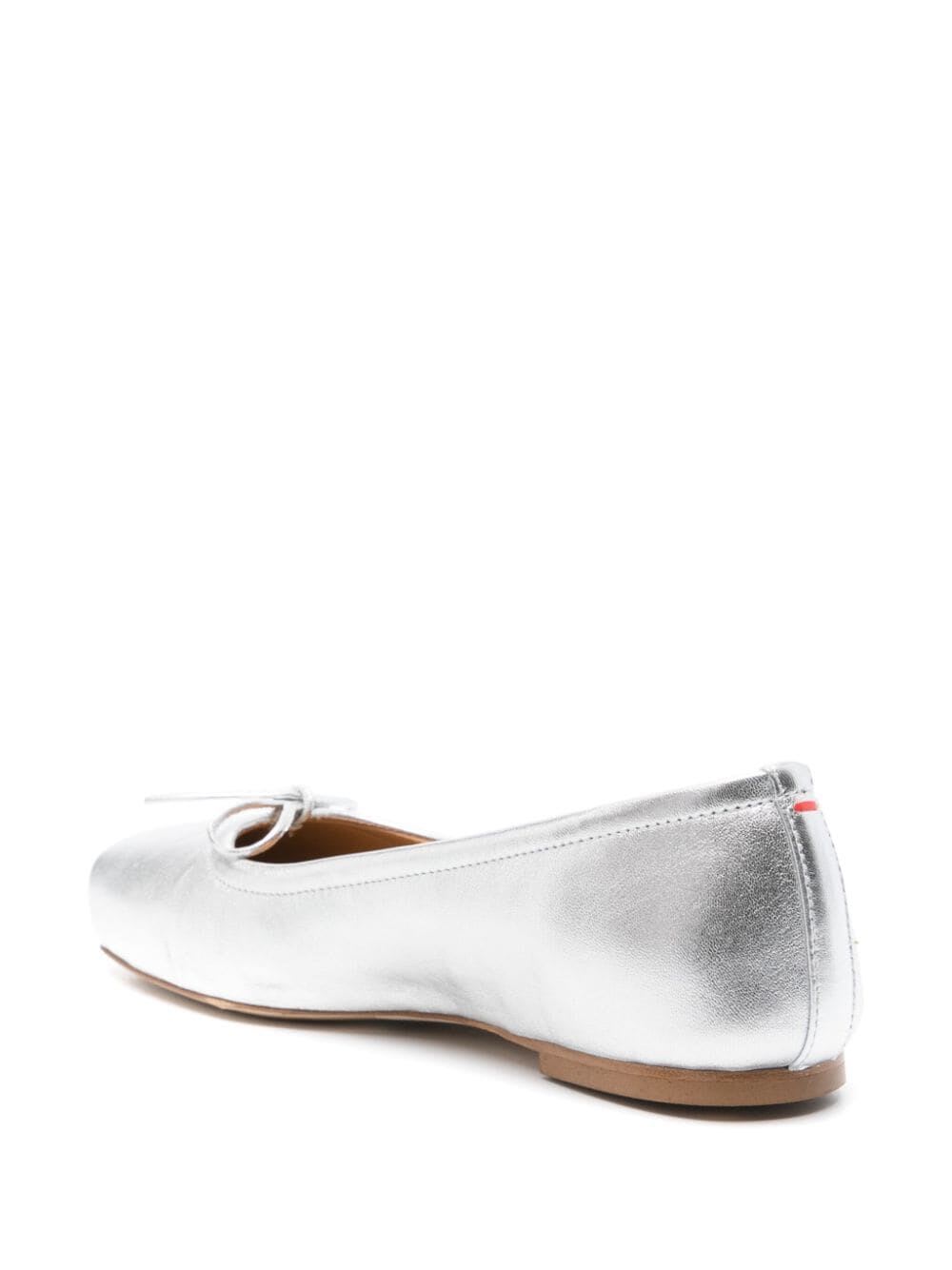 Shop Aeyde Gabriella Laminated Nappa Leather In Silver