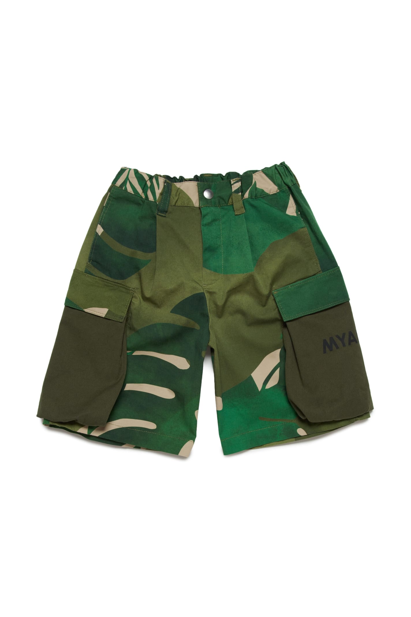 MYAR Myp14u Shorts Myar Deadstock Shorts With Rainforest Patterned Fabric Applications