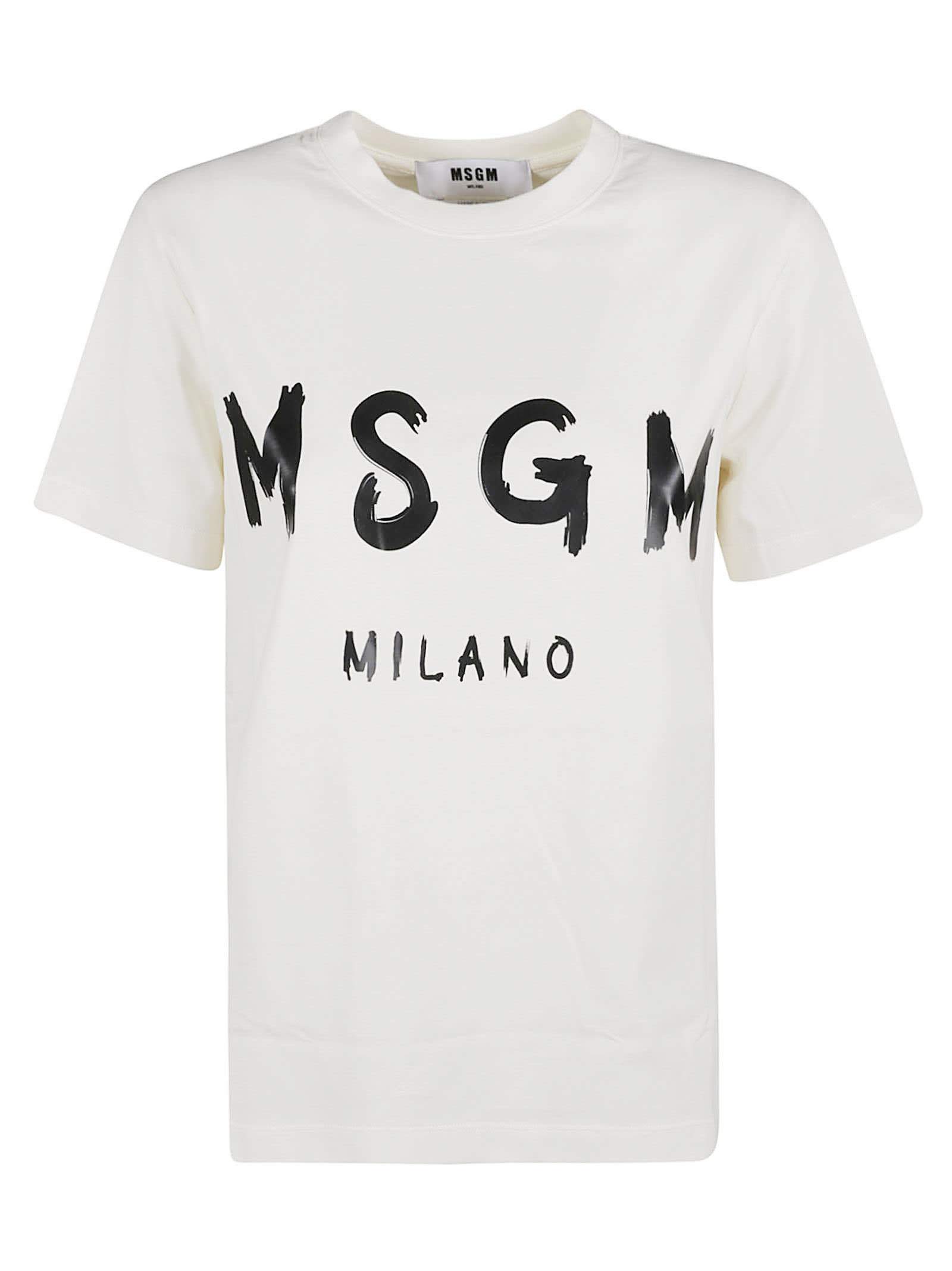 Shop Msgm Milano T-shirt In Crema