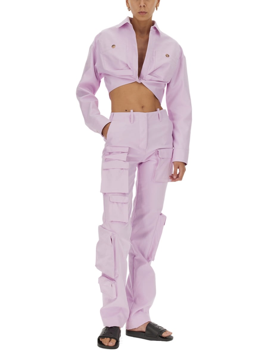 Shop Off-white Cotton Jacket In Lilac