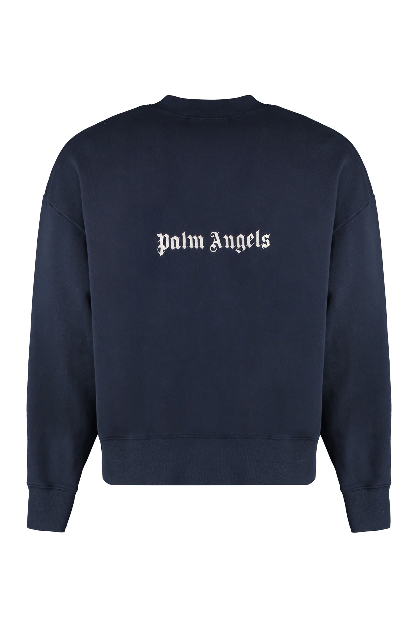 Shop Palm Angels Cotton Crew-neck Sweatshirt In Blu