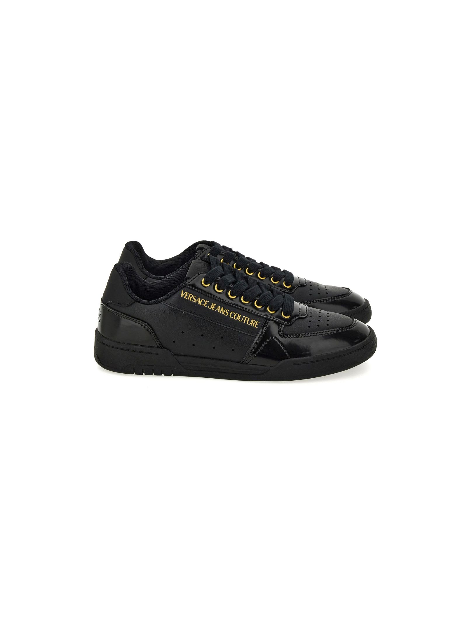 Versace Jeans Couture Black Low Top Sneakers In Black