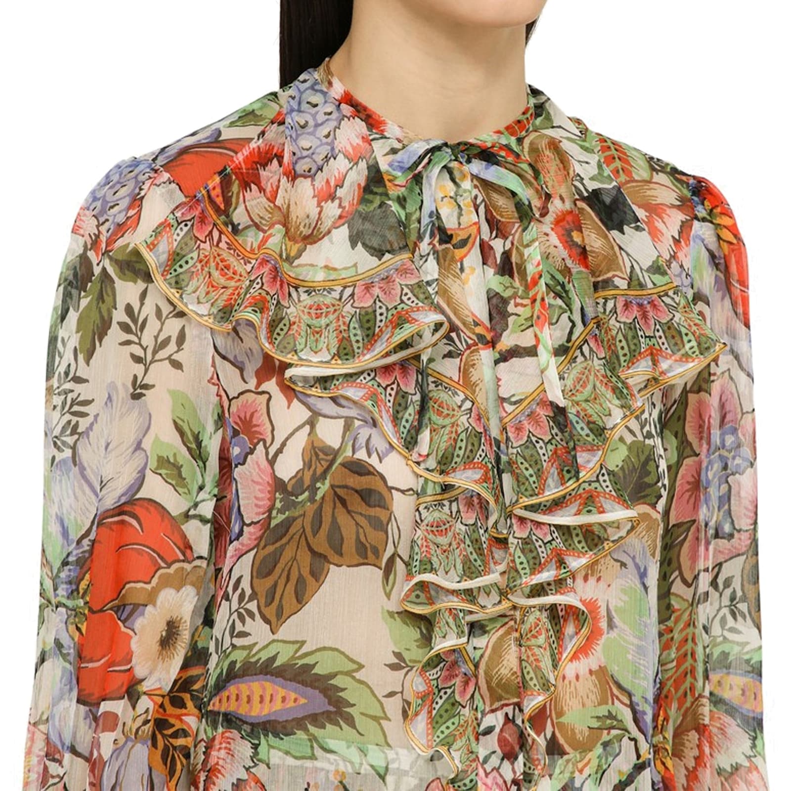 Shop Etro Silk Printed Shirt In White