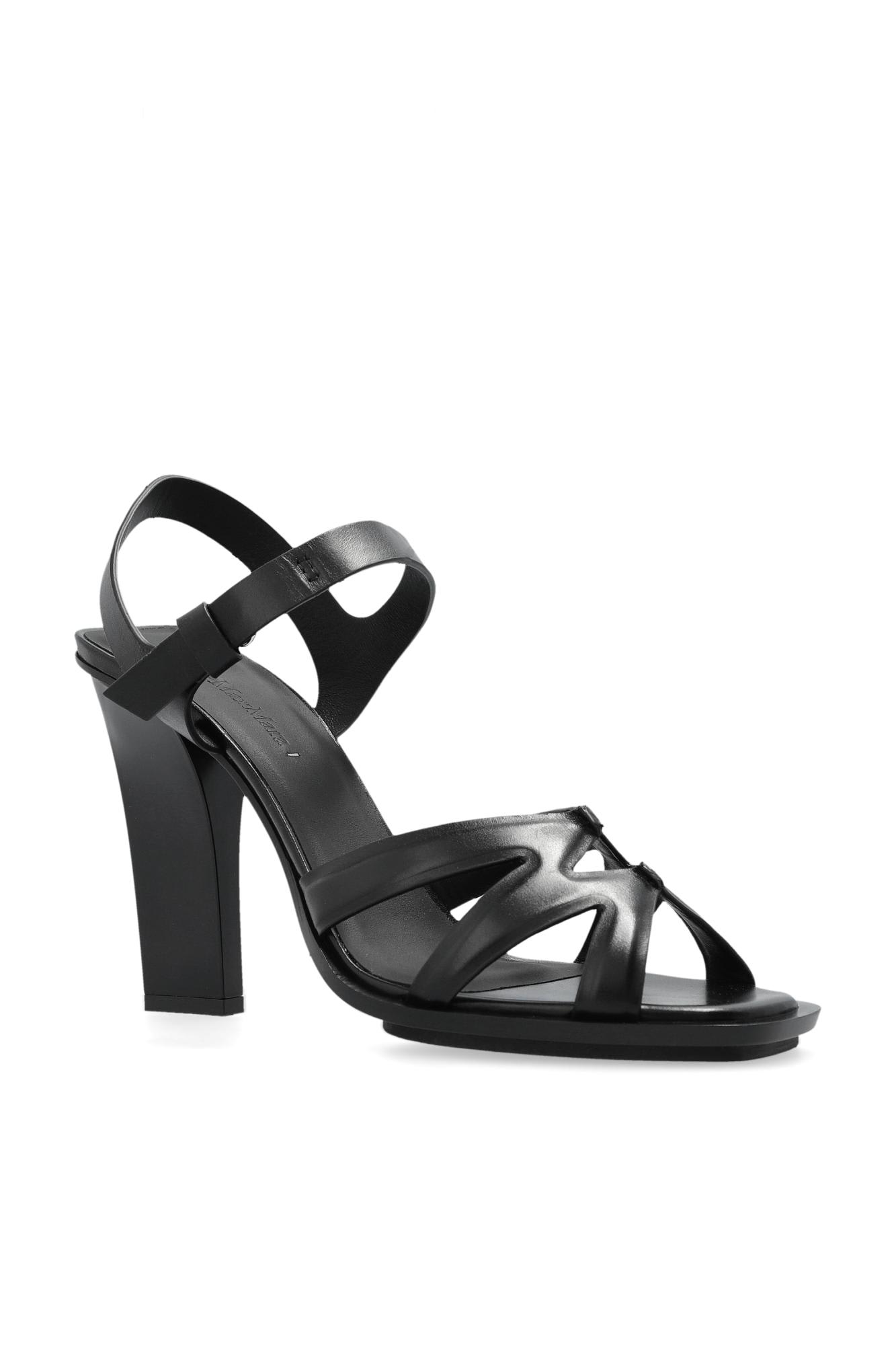 Max Mara Double High Heeled Sandals In Multi