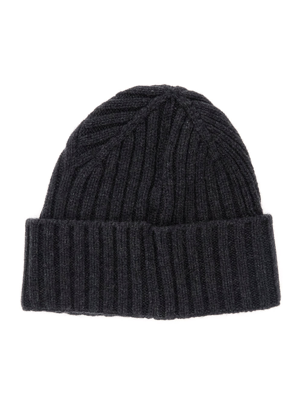 Jacquemus Le Bonnet Tourni Grey Beanie With Turn-up Brim And Logo Lettering On The Front In Wool Man In Black