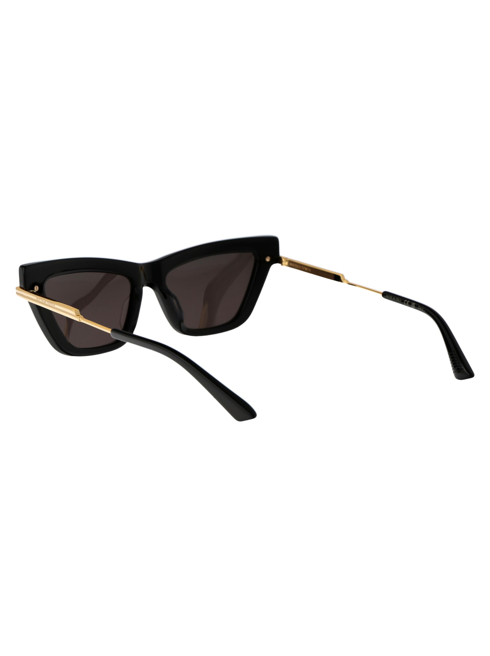 Bottega Veneta Black Gold Grey Acetate Sunglasses In Multi