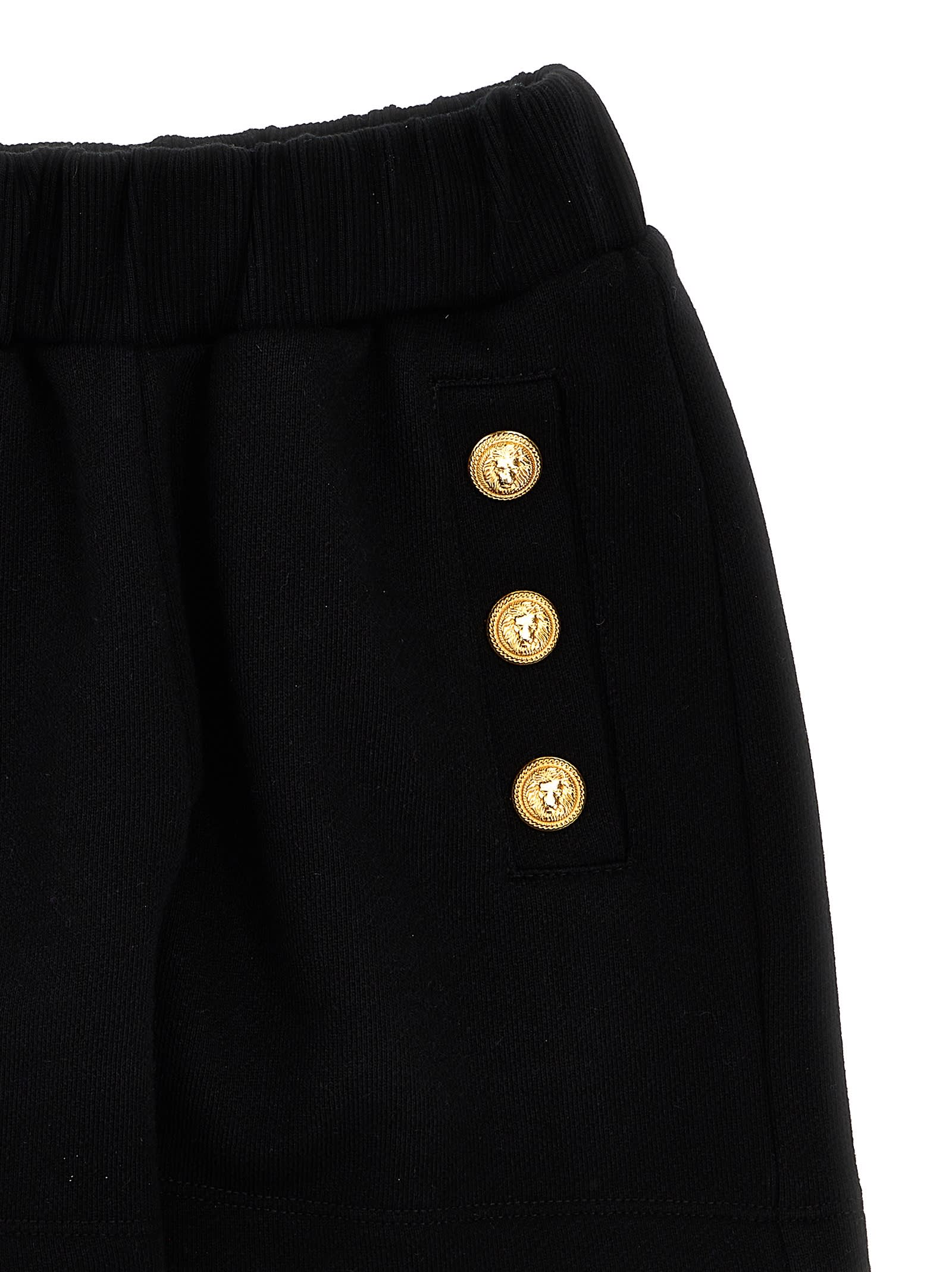 Shop Balmain Logo Buttons Shorts In Or