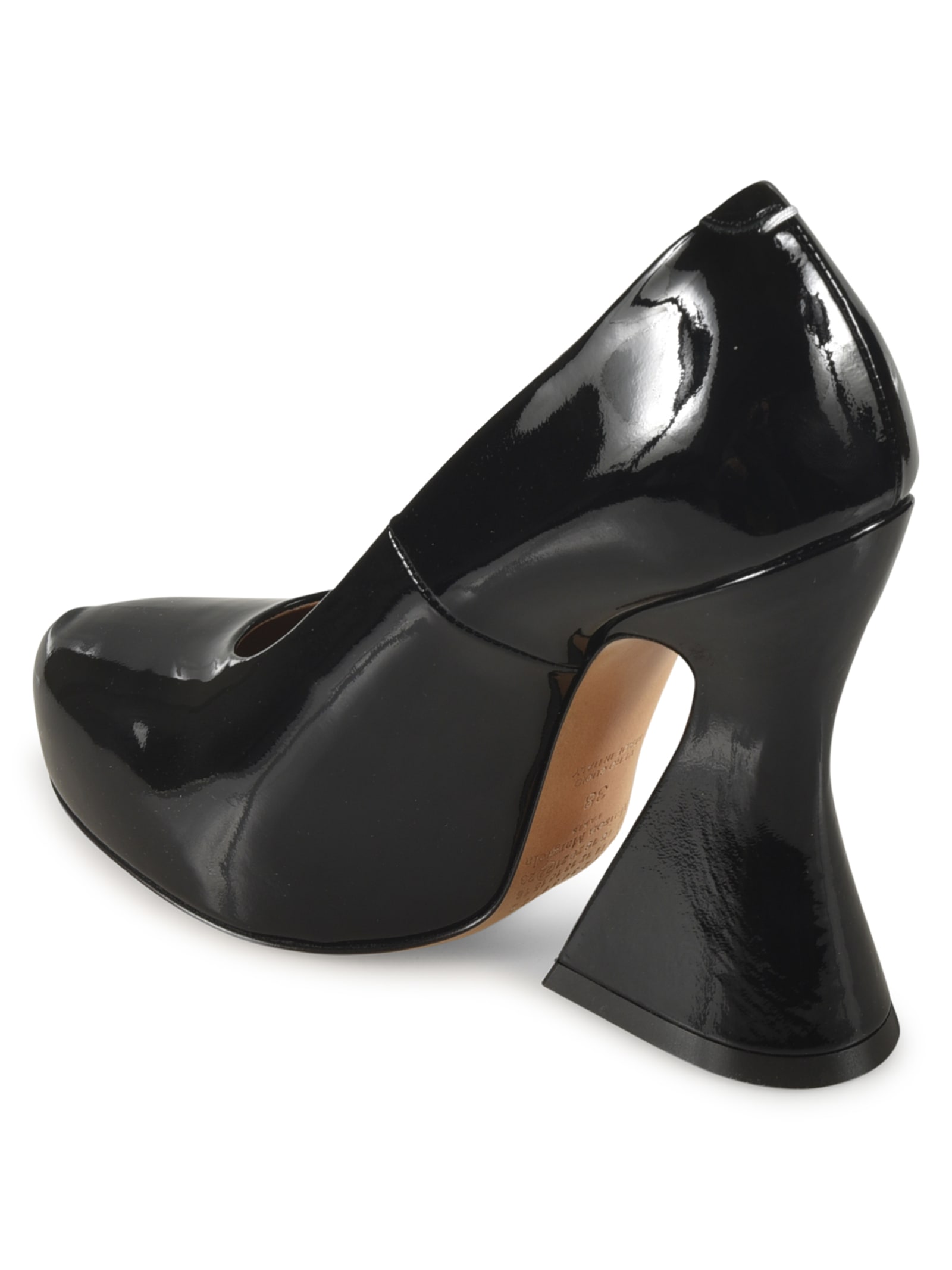 Maison Margiela Elegant Leather Sketch Pumps With 12 Cm Heel Height In Black