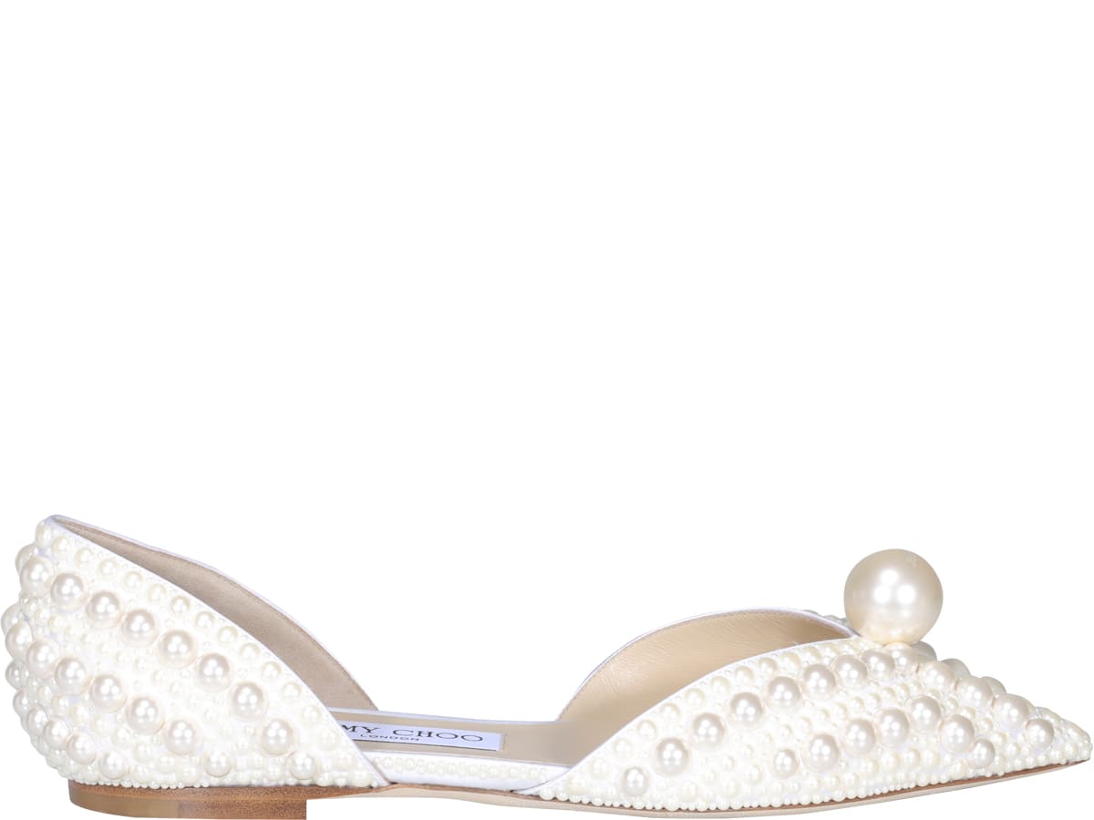 Buy Jimmy Choo Sabine Flats online, shop Jimmy Choo shoes with free shipping
