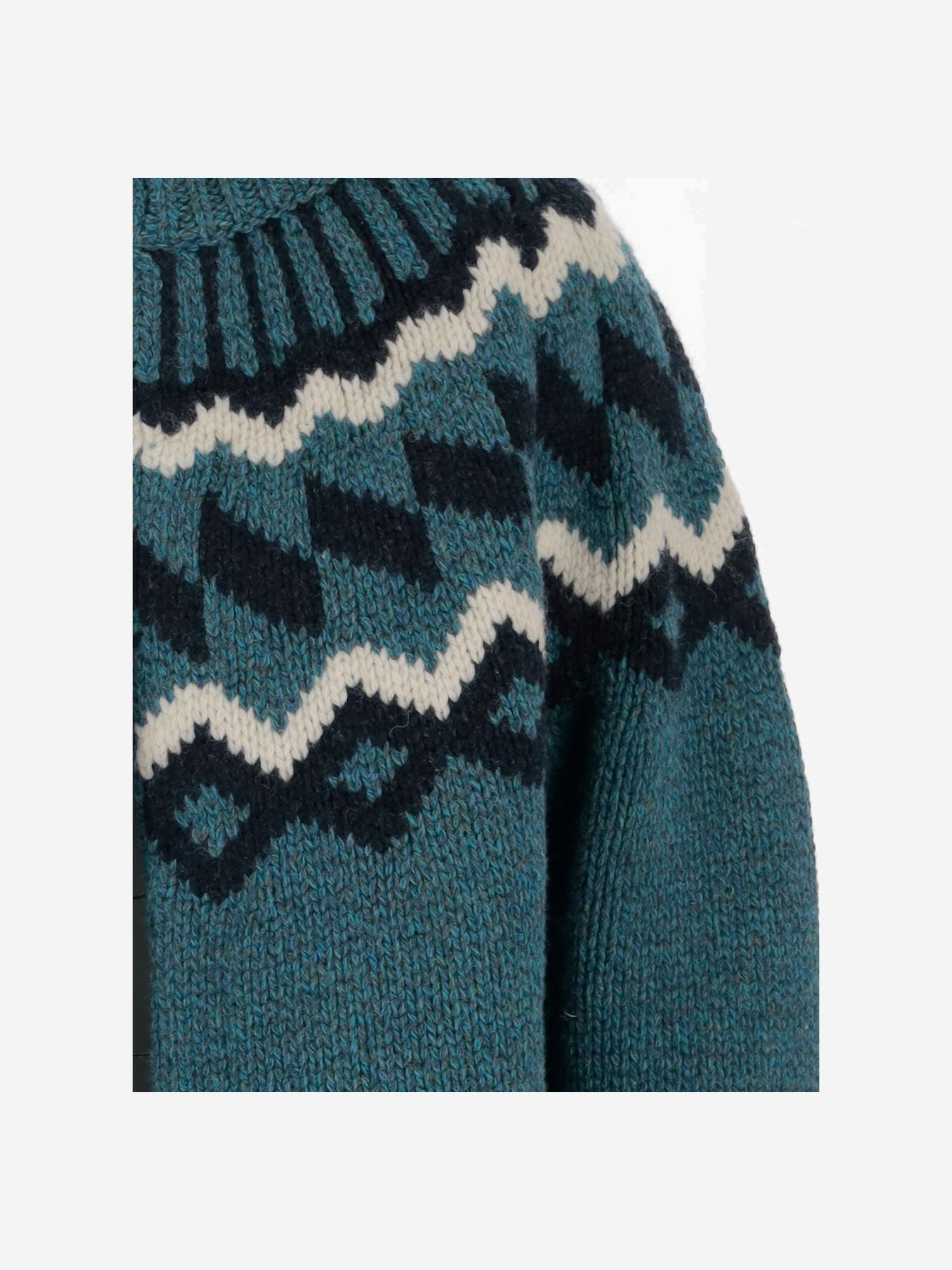 N°21 FAIR ISLE WOOL CARDIGAN WITH GEOMETRIC PATTERN 