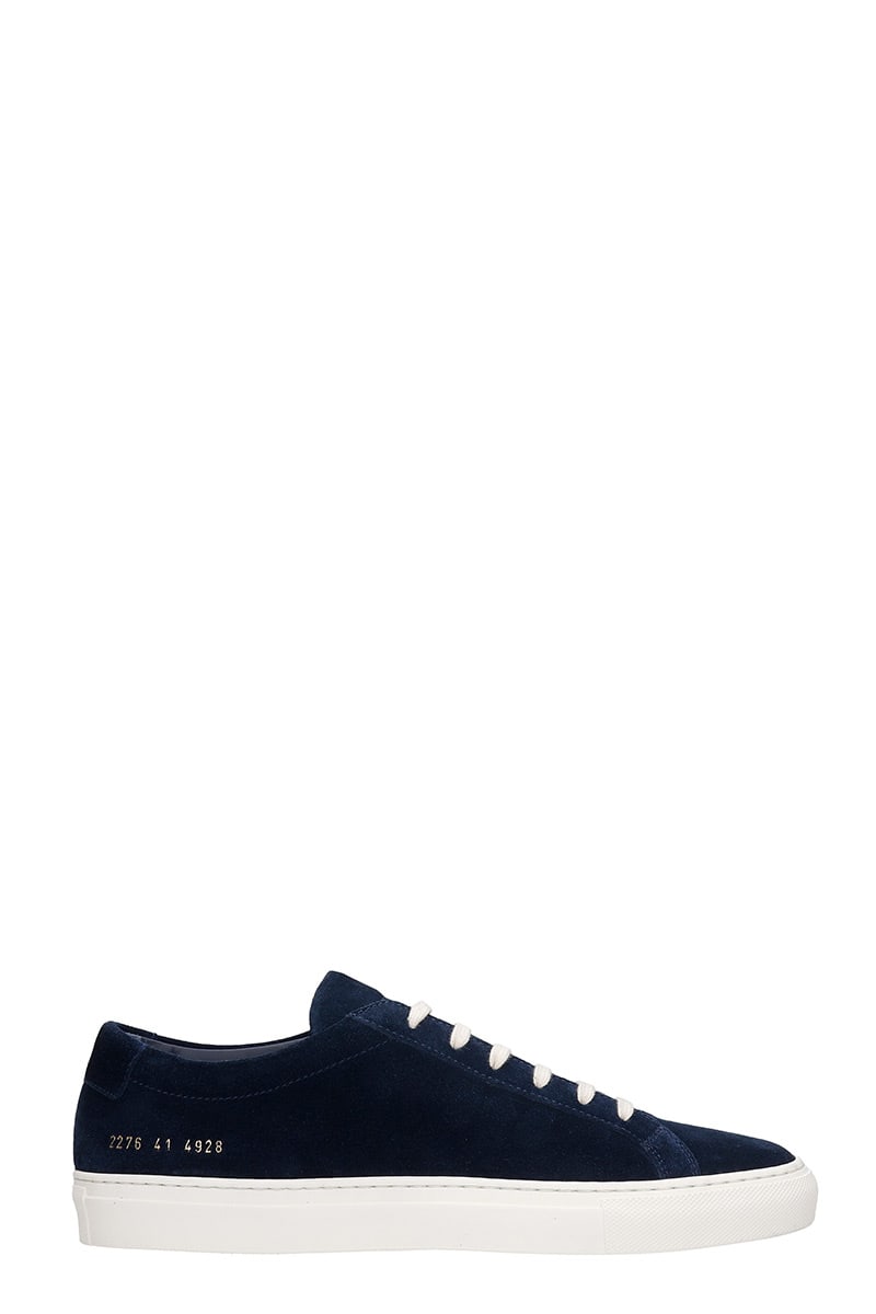 Common Projects Achilles Low Sneakers In Blue Suede