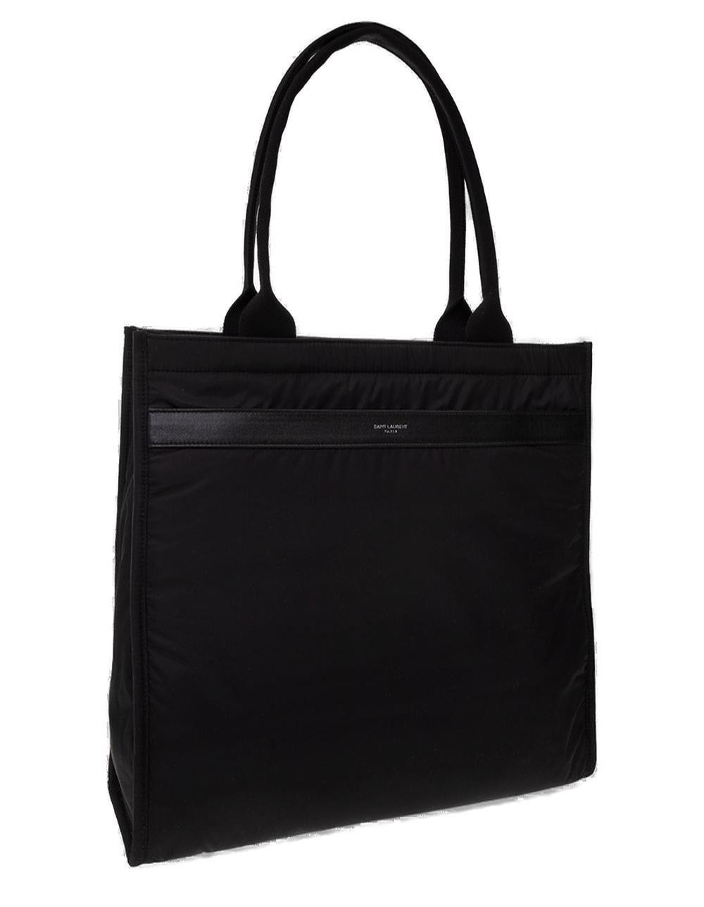 Saint Laurent City Logo Detailed Tote Bag In Nero