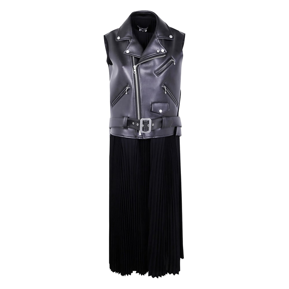 Junya Watanabe Sleeveless Long Jacket Belted Waist In Black