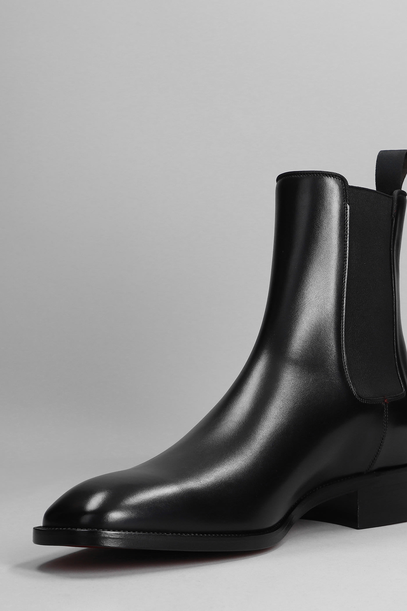 Shop Christian Louboutin Samson Flat Ankle Boots In Black Leather