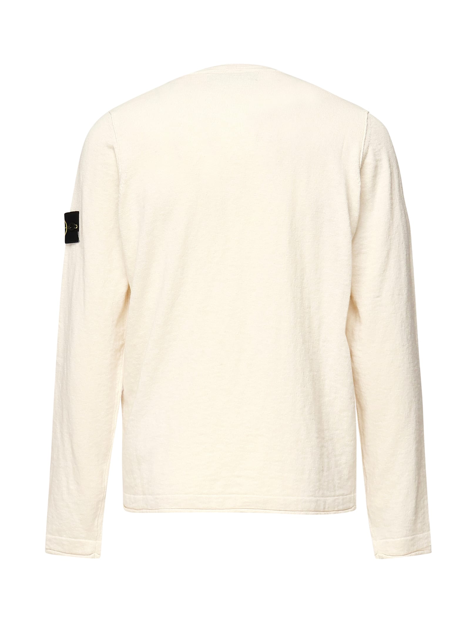 Stone Island Crewneck Sweater With Small Cuffs In Neutral