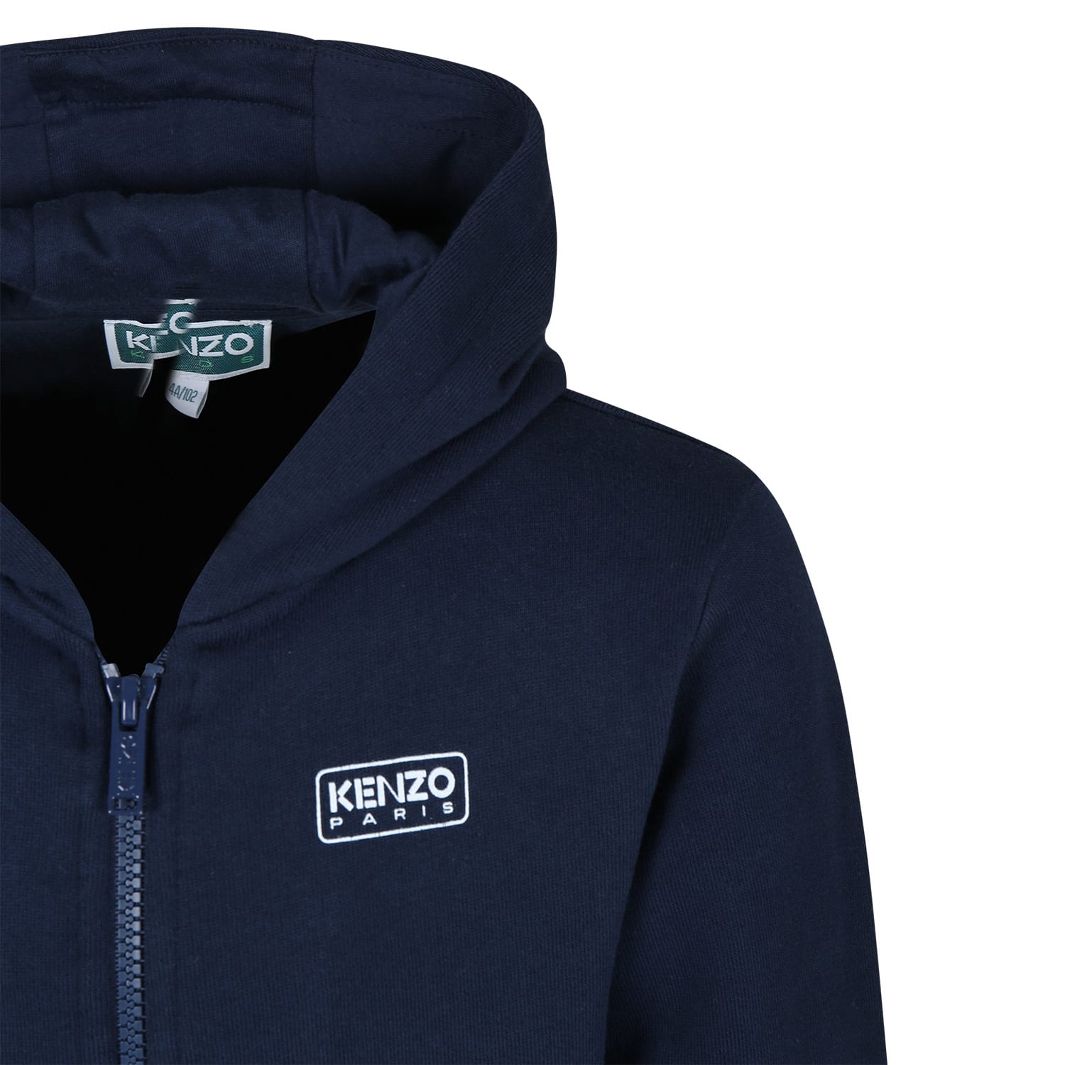 Shop Kenzo Blue Hoodie For Boy With Logo In Navy