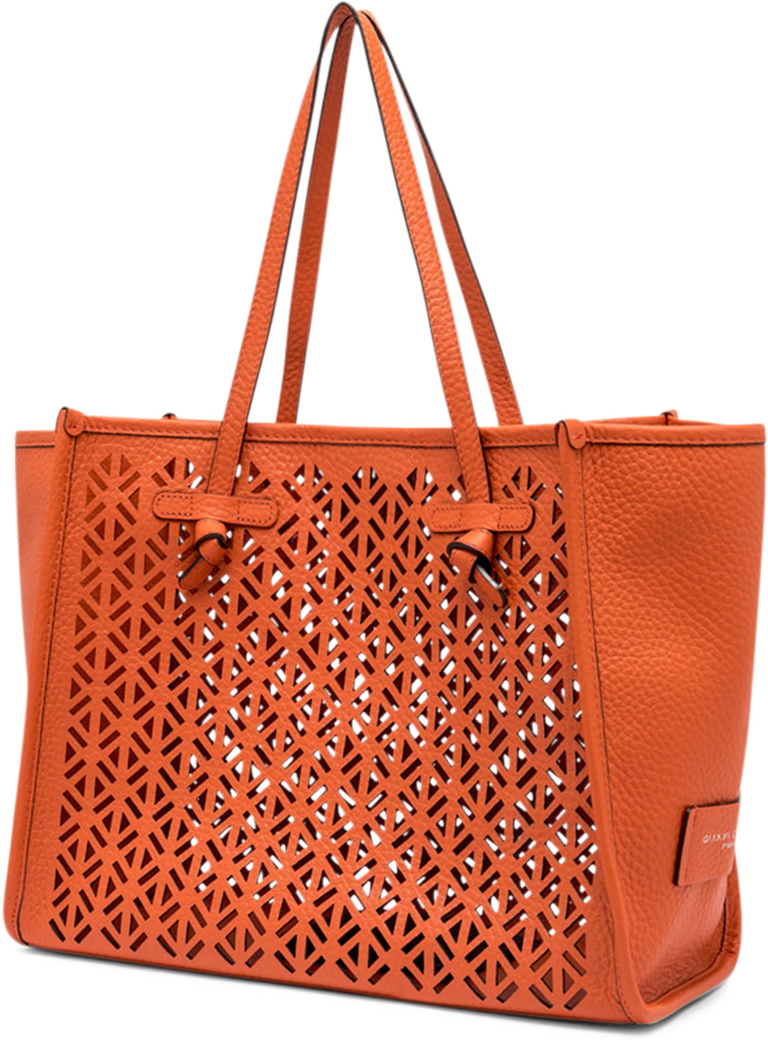 Gianni Chiarini Marcella Shopping Bag In Double Bubble Leather In Red
