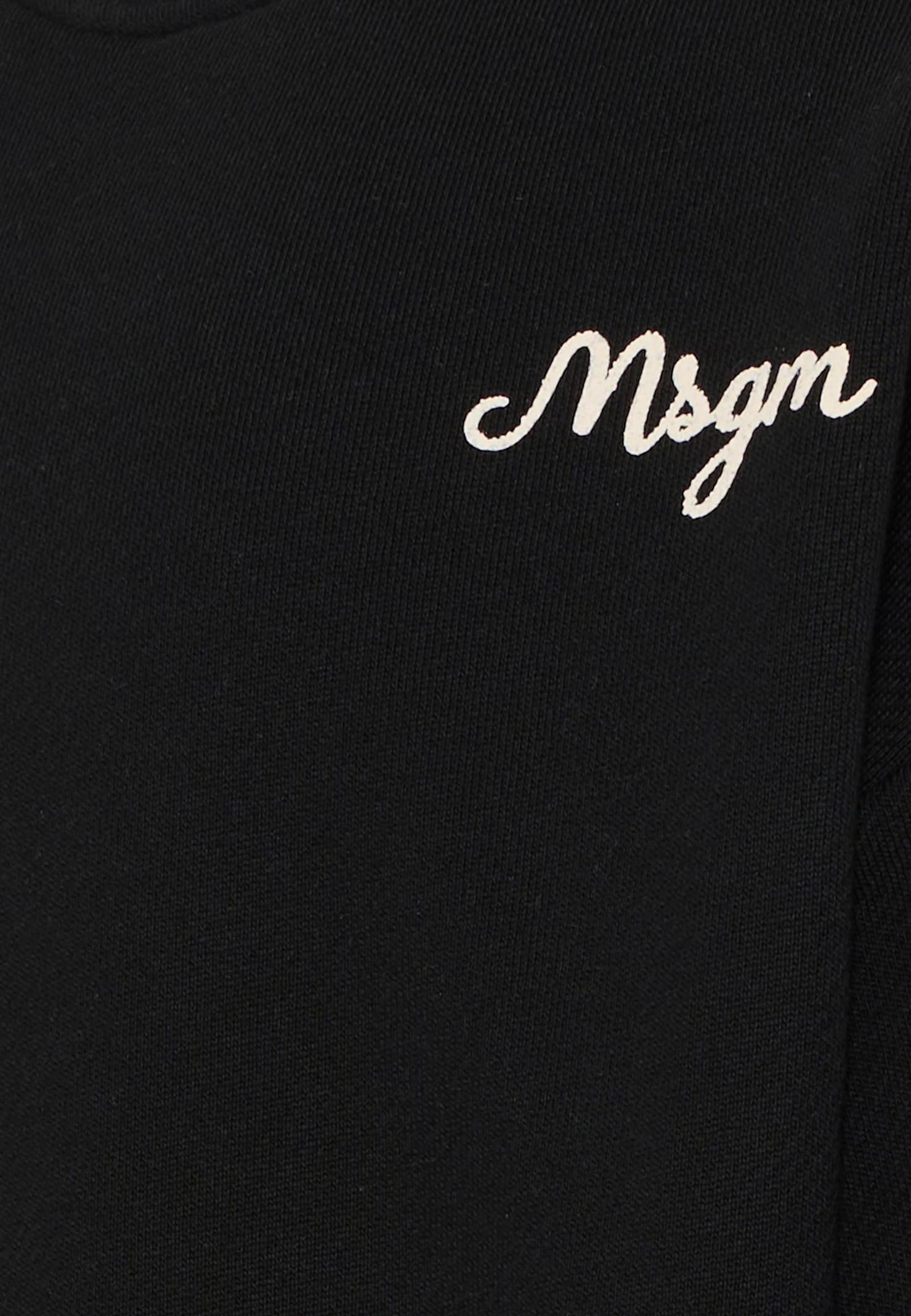 Msgm Black Sweatshirt For Boy With Logo In Black