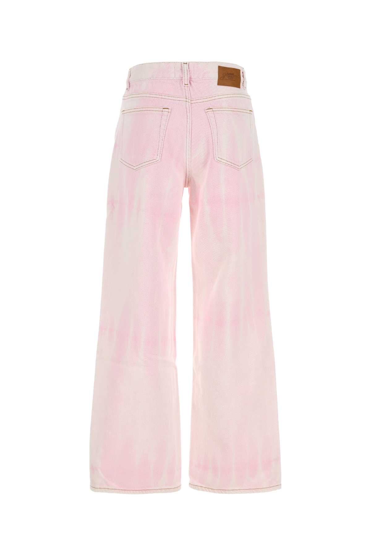 Ganni Pink Denim Jeans In Pink