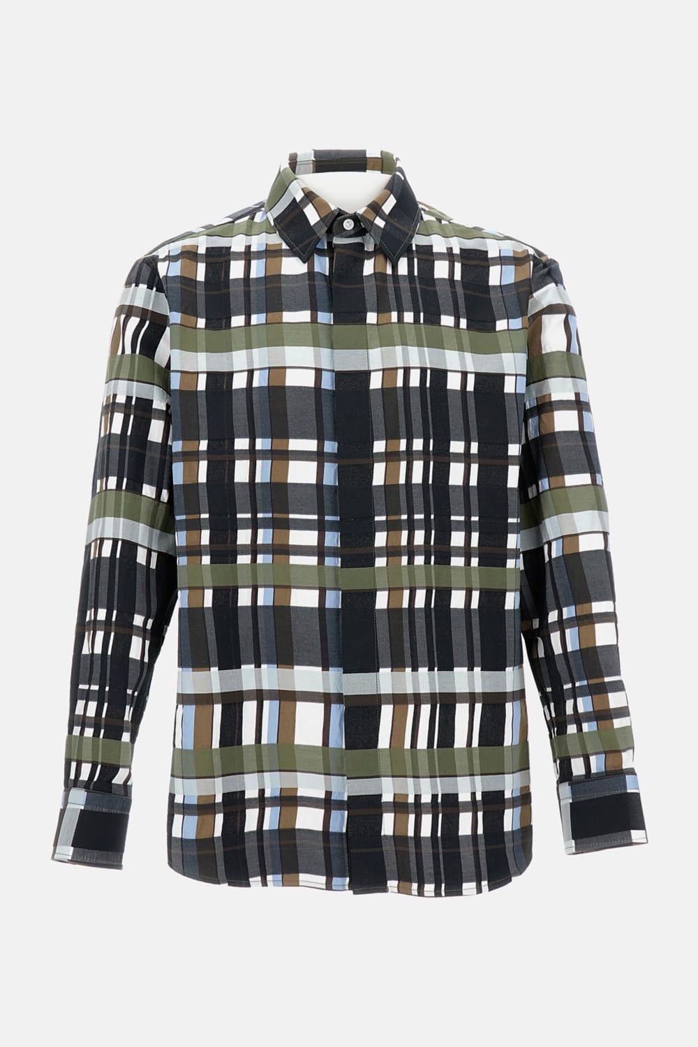 Bottega Veneta Checked Collar Shirt Long Sleeves In Multi