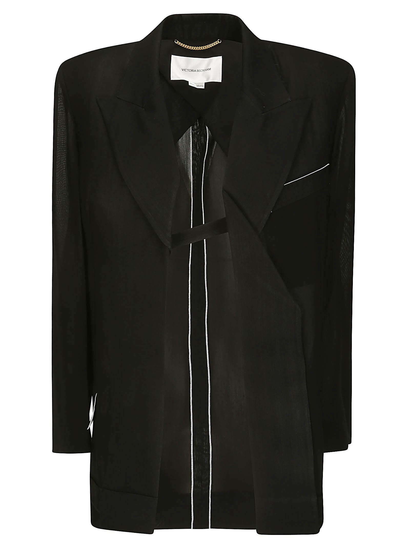 Shop Victoria Beckham Fold Detail Tailored Jacket In Black