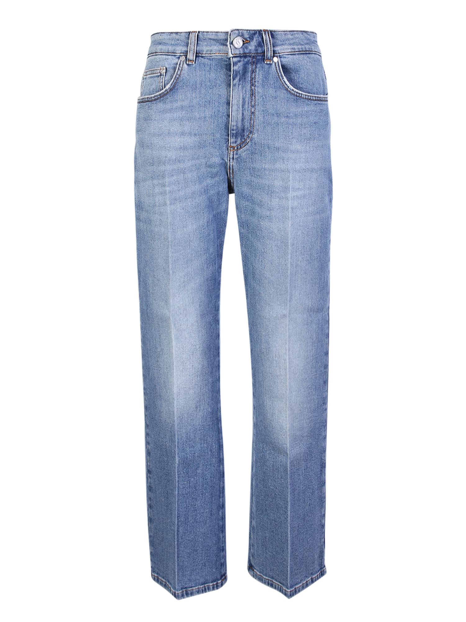 Shop Stella Mccartney Crop Flare Blue Jeans