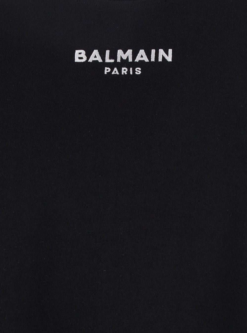 Balmain Black Crewneck Sleeveless Top With Logo Lettering Embroidery On The Front In Cotton Man