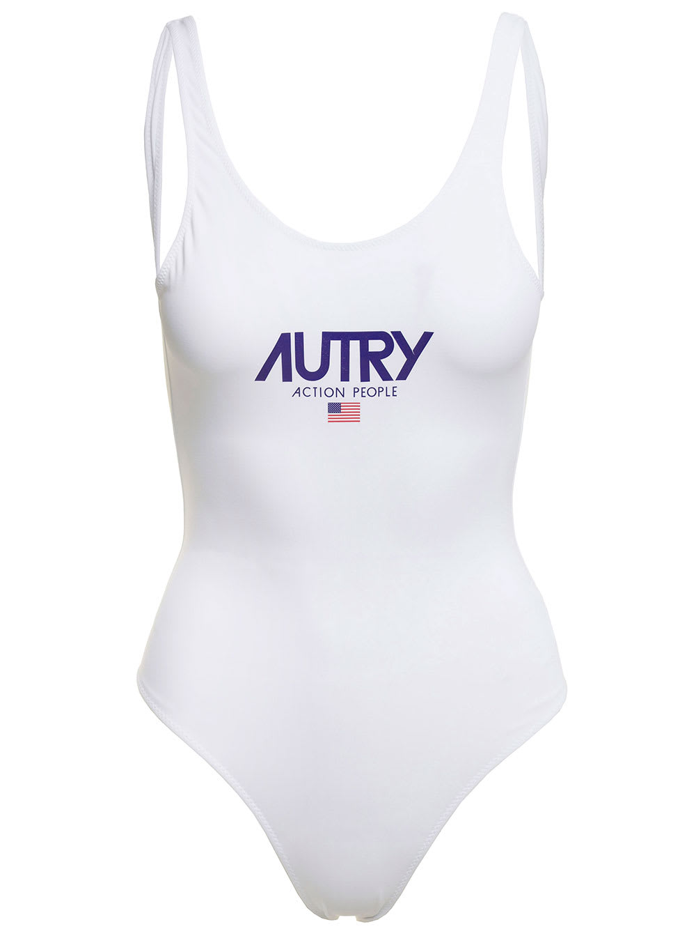 White Swimsuit With Logo In Polyamide Woman