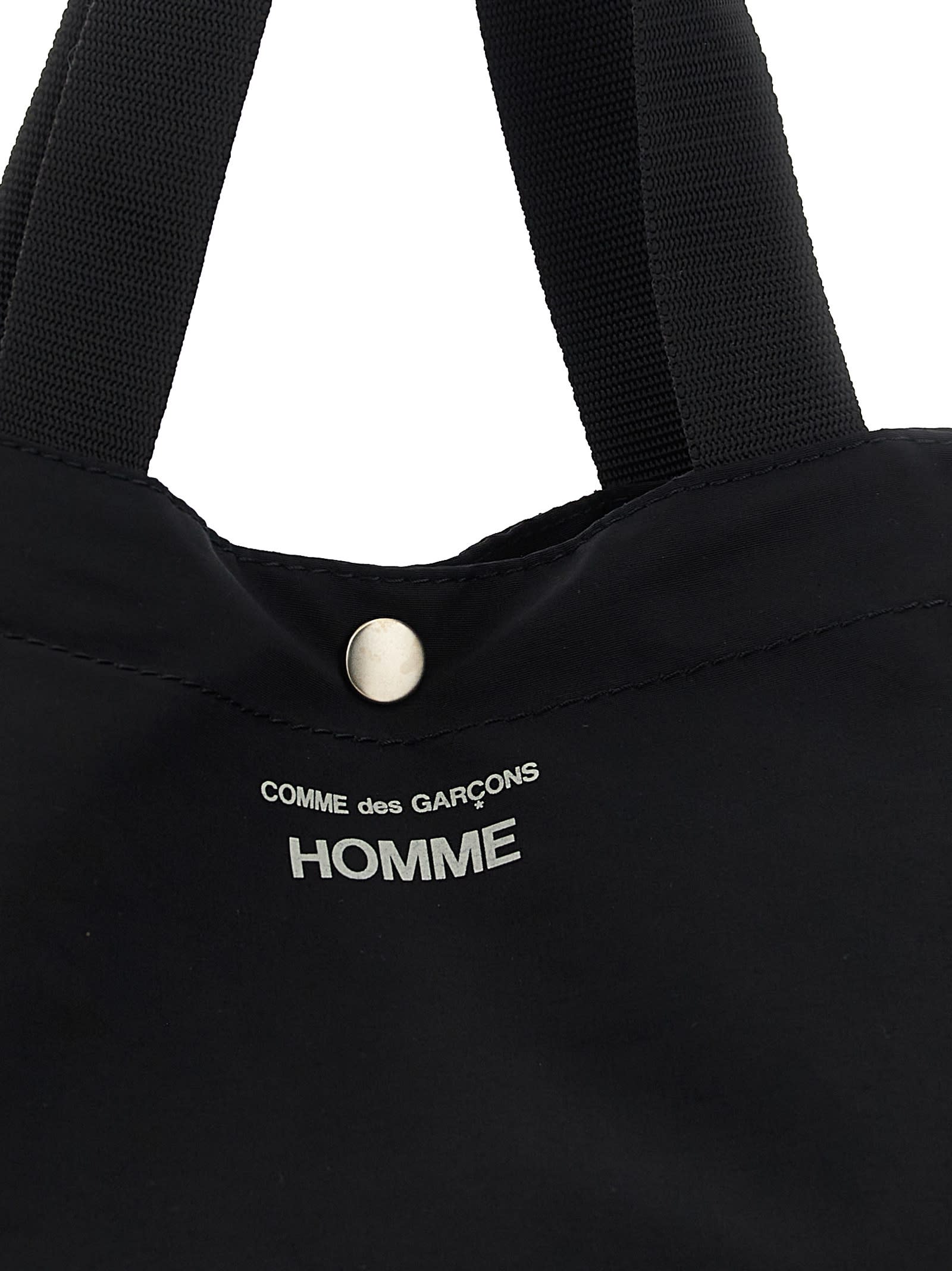 Comme Des Garçons Homme Deux Logo Shopping Bag In Black