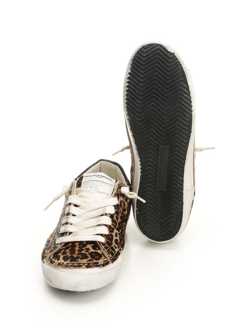 Philippe Model Stitched Leopard Print Low-top Sneakers Slip-on In Brown