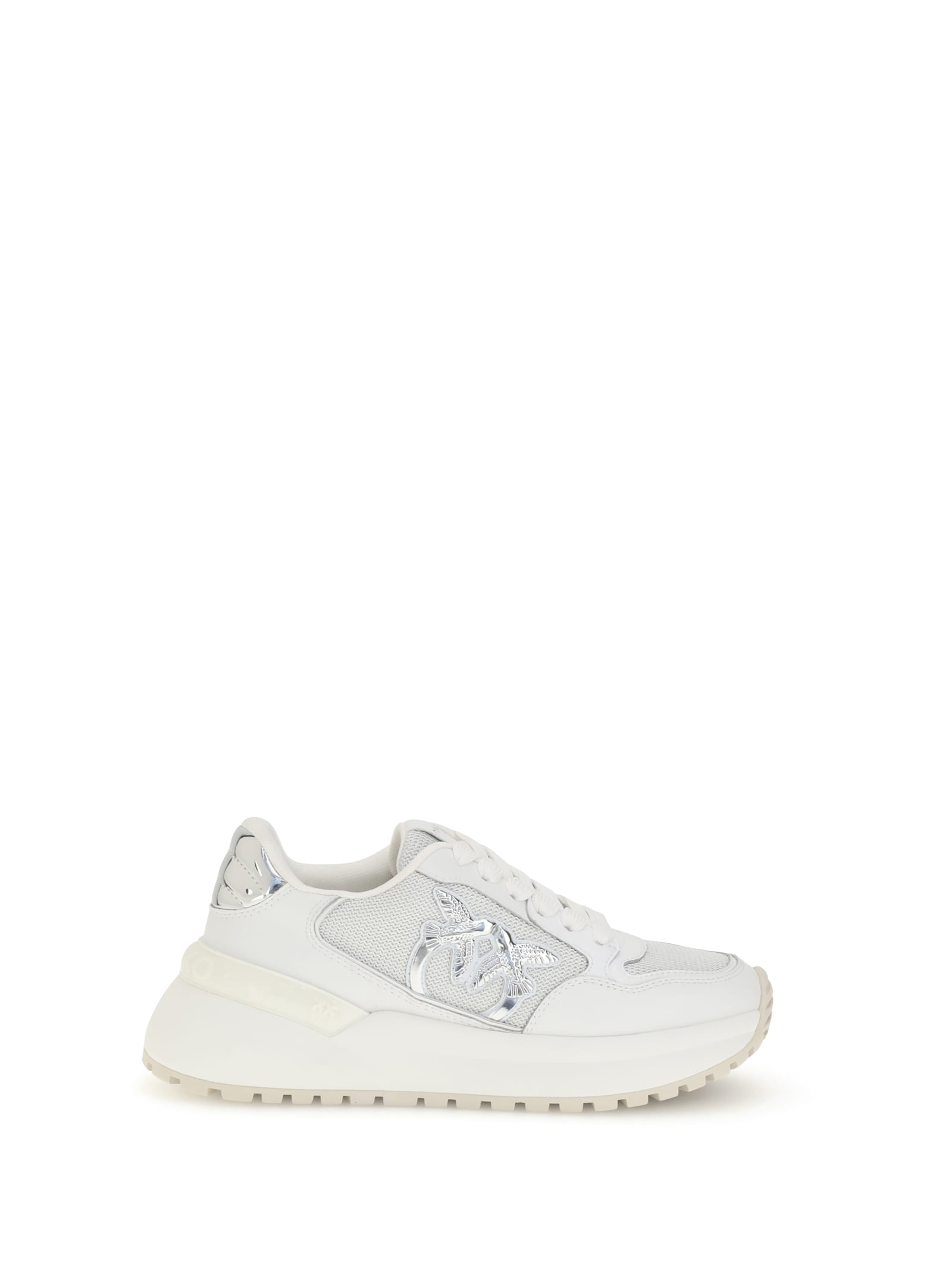 Pinko Love Birds-embellished Platform Sneakers In White