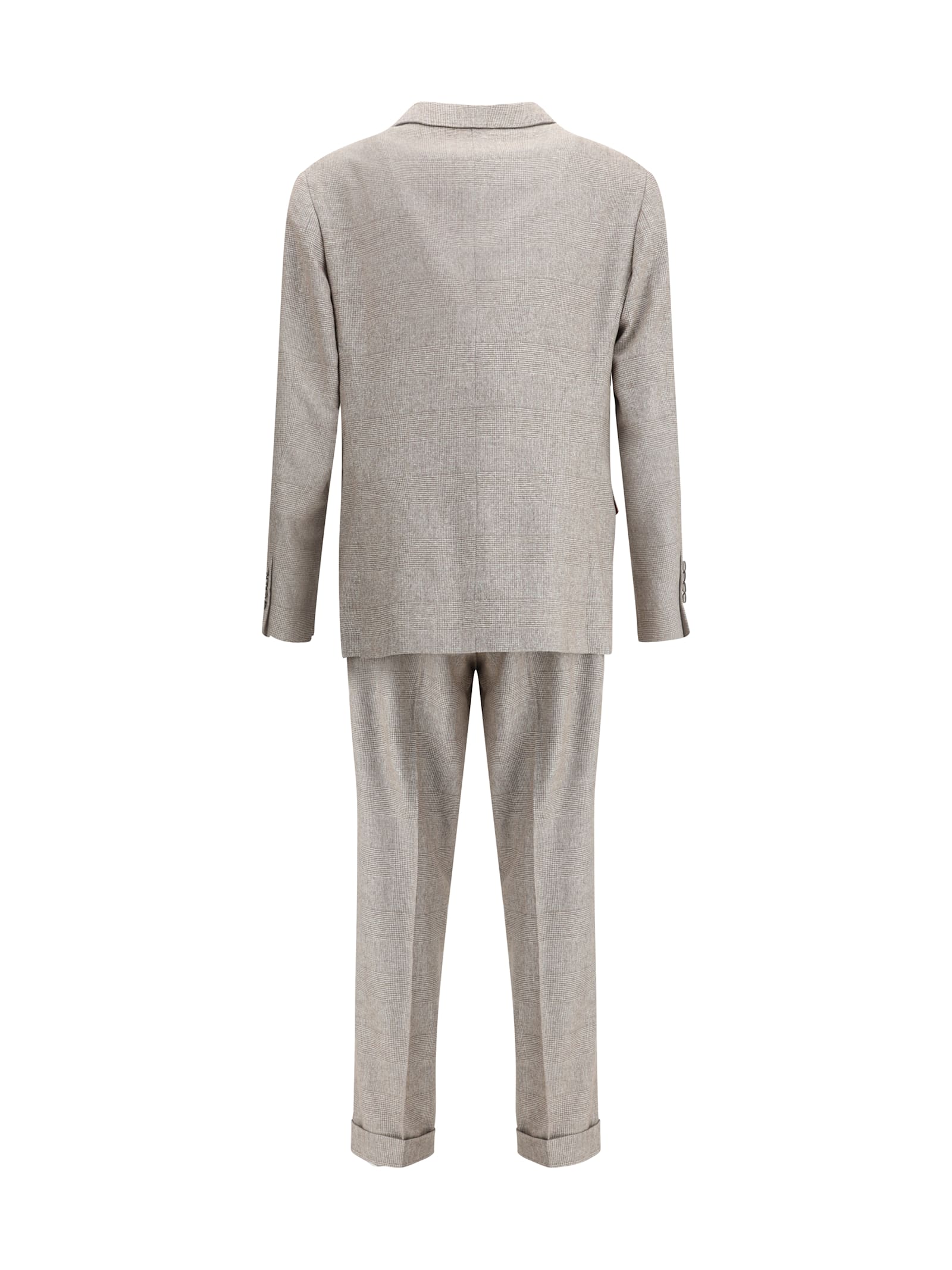 Brunello Cucinelli Silk And Wool Suit In Neutral