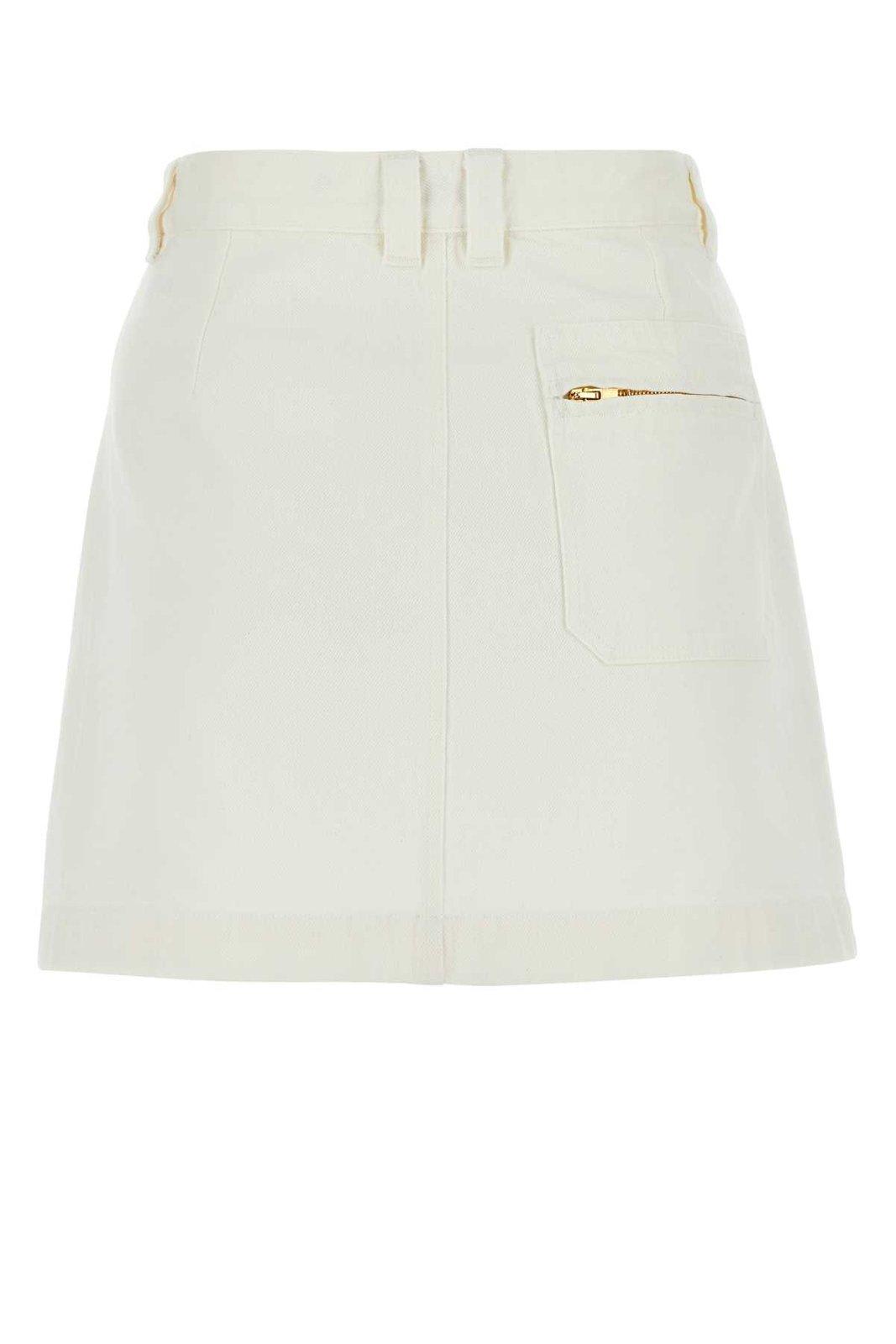 Shop Apc Sarah Denim Mini Skirt In White