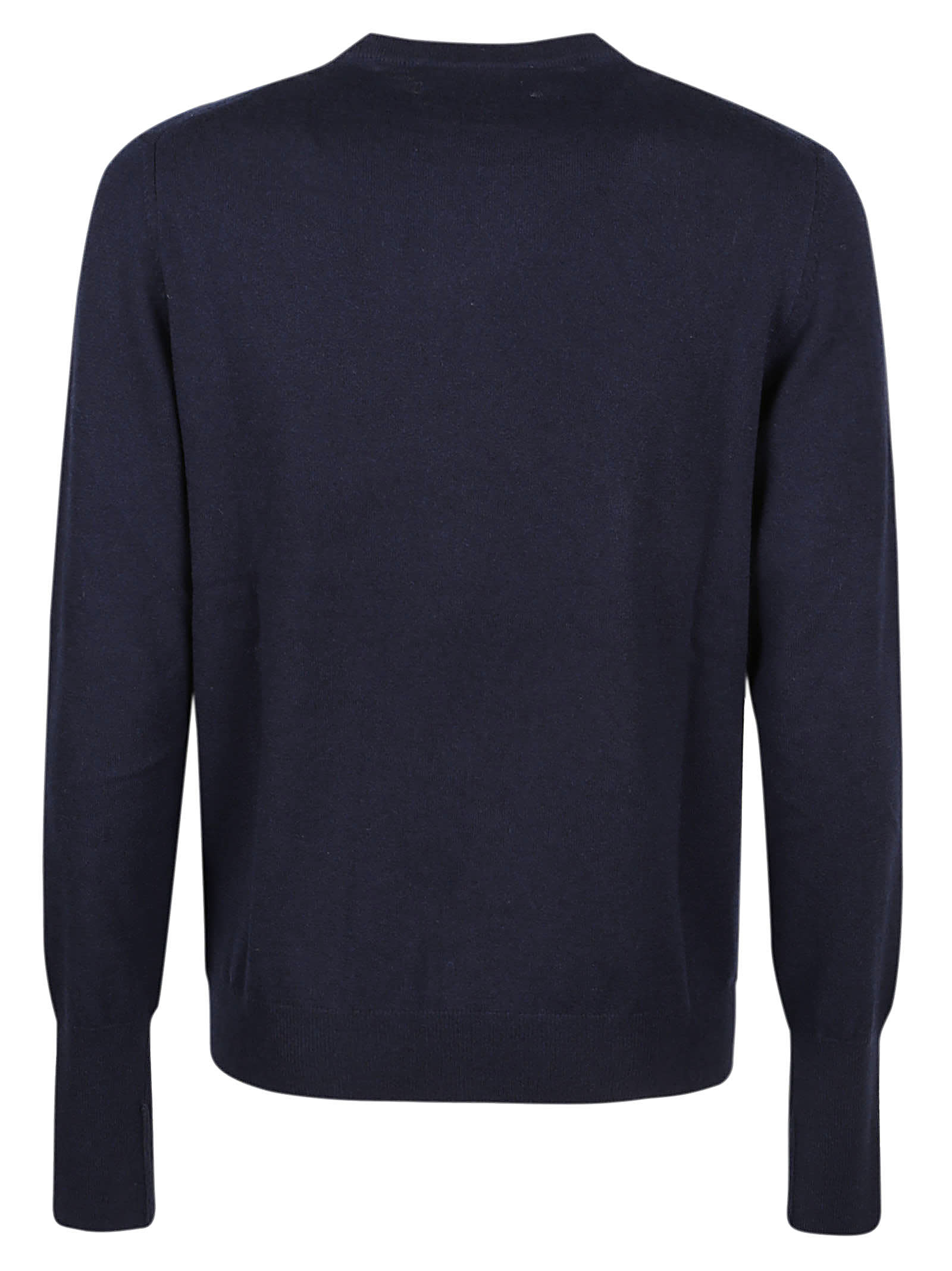 Shop Ballantyne Plain Round Neck Sweater In Navy