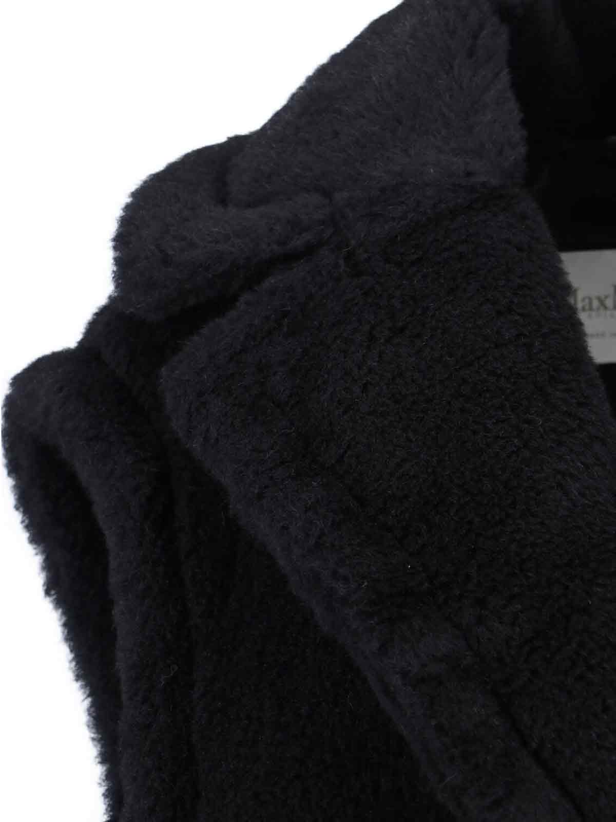 Max Mara Double-breasted Sleeveless Faux Fur Jacket In Brown