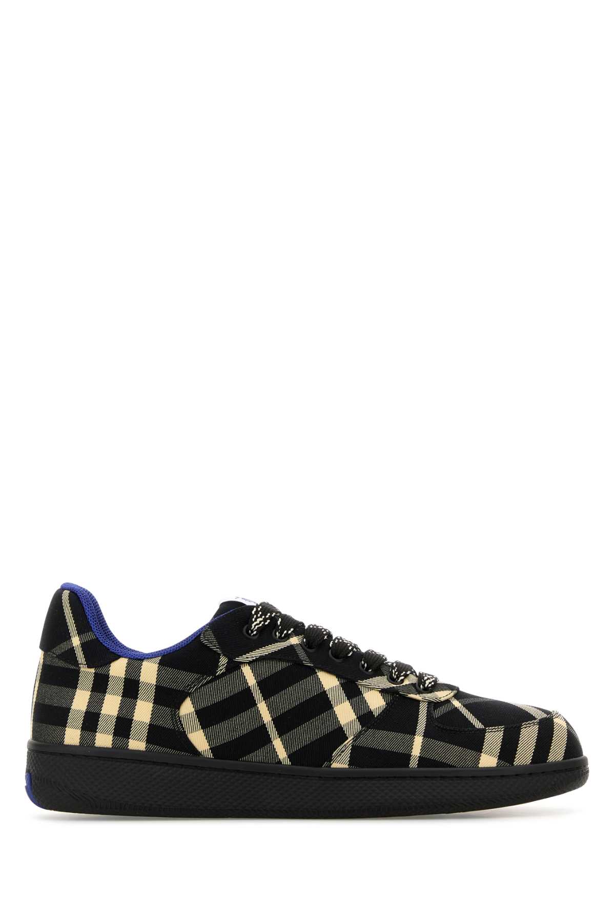 Shop Burberry Embroidered Canvas Terrace Sneakers In Black/neutrals