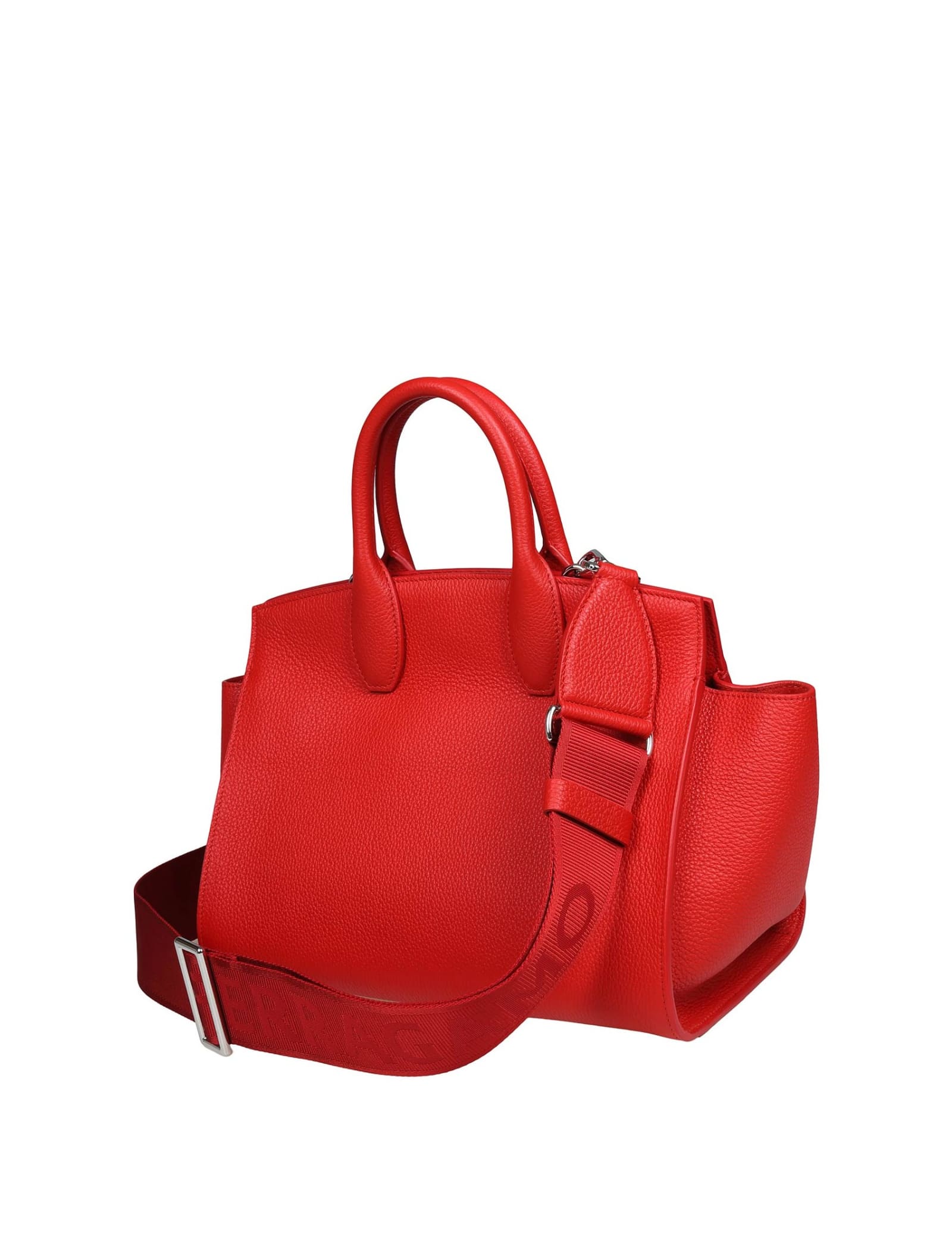 Shop Ferragamo Studio Sof Leather Handbag In Flame Red