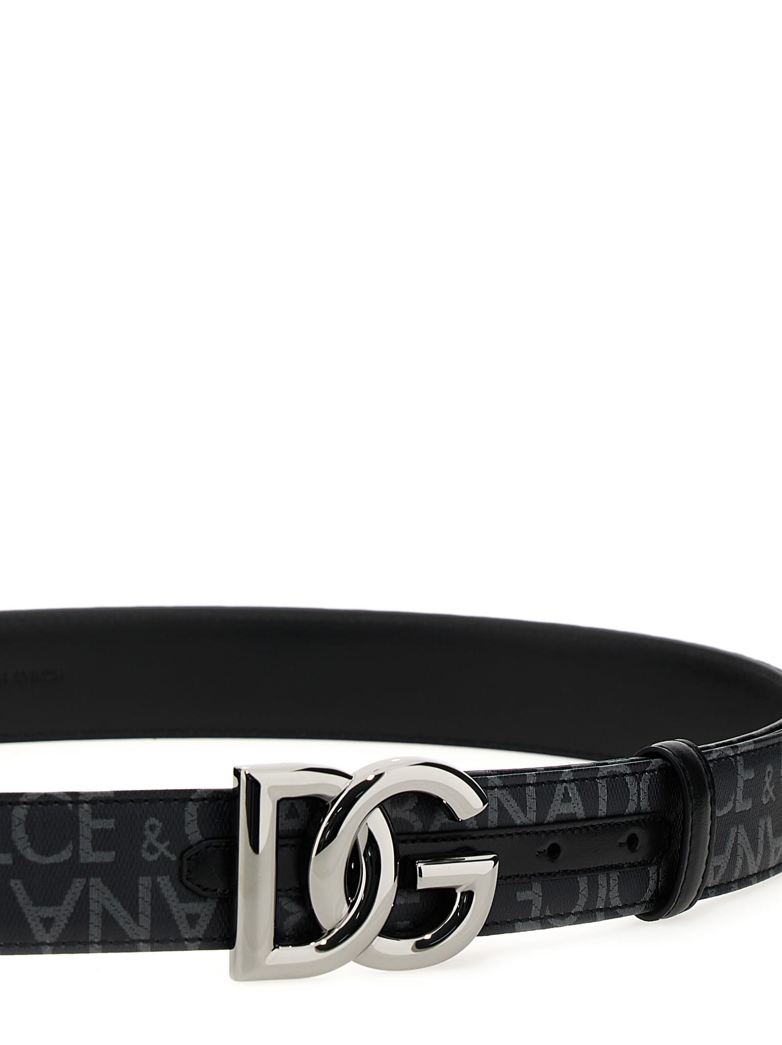 Shop Dolce & Gabbana Dg Belt In Black