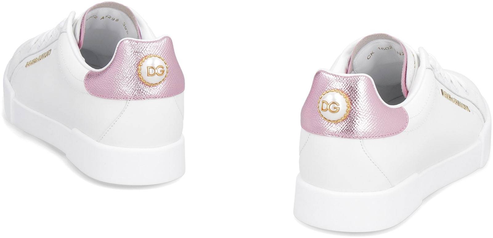 Shop Dolce & Gabbana Portofino Leather Low-top Sneakers In White