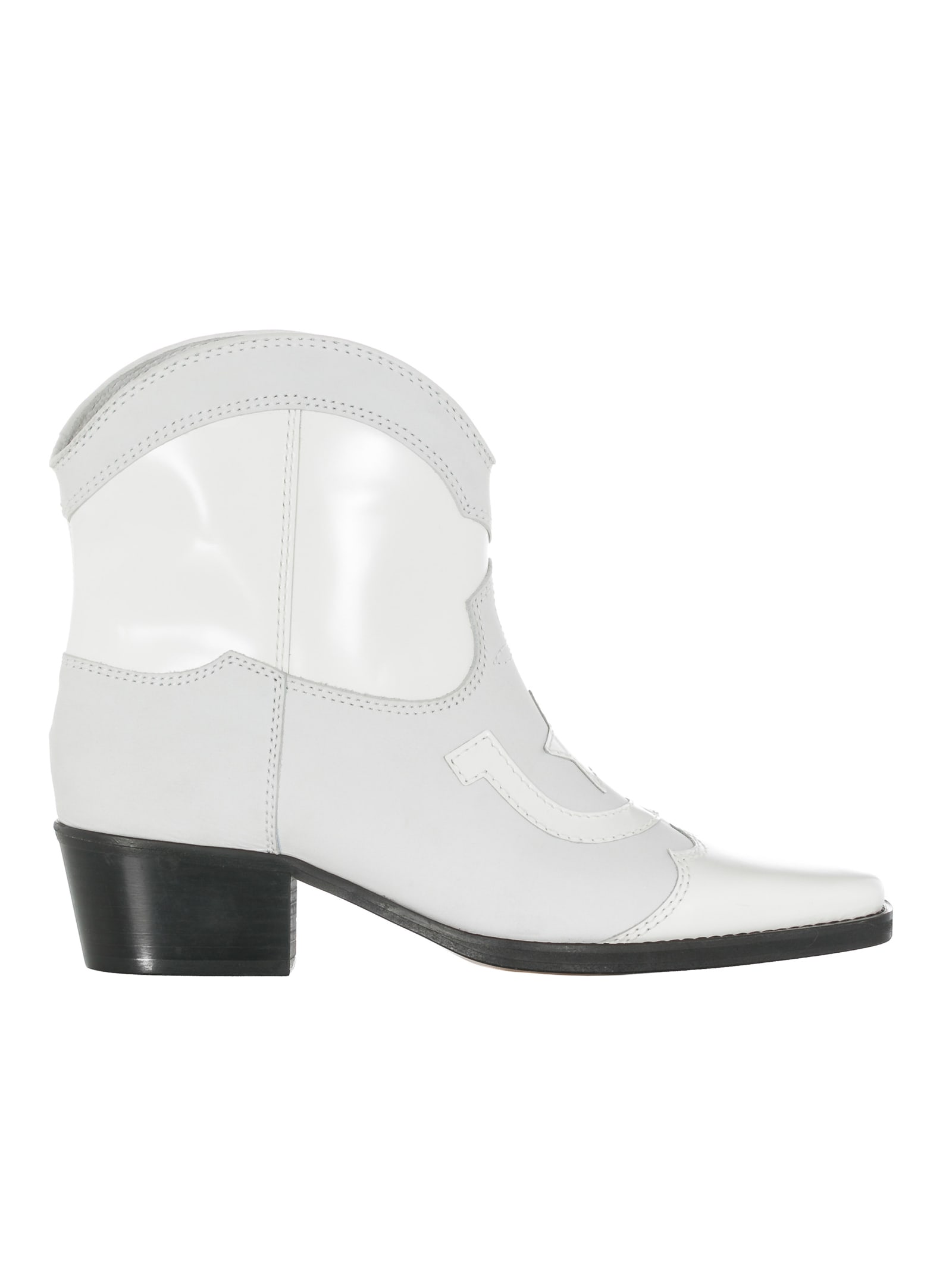 ganni boots white