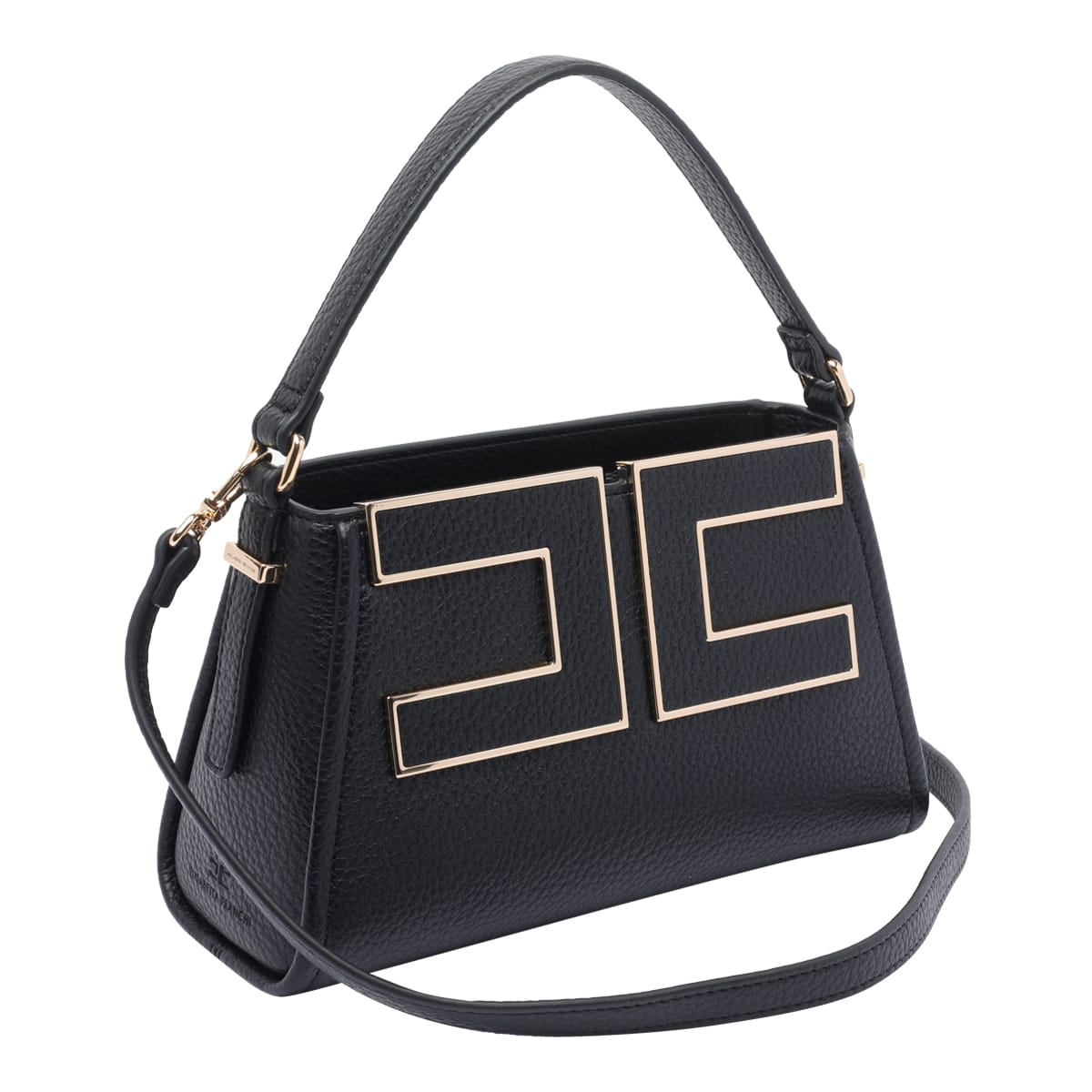Elisabetta Franchi Small Logo Shoulder Bag Shoulder Bags Black In Black