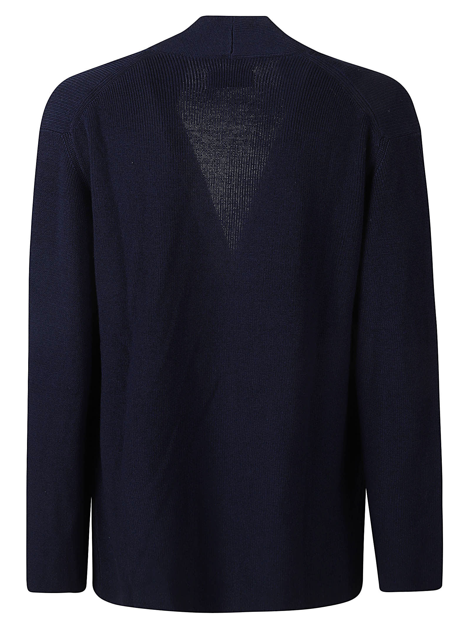 Shop Laneus Patched Pocket Knit Cape In Blu Navy