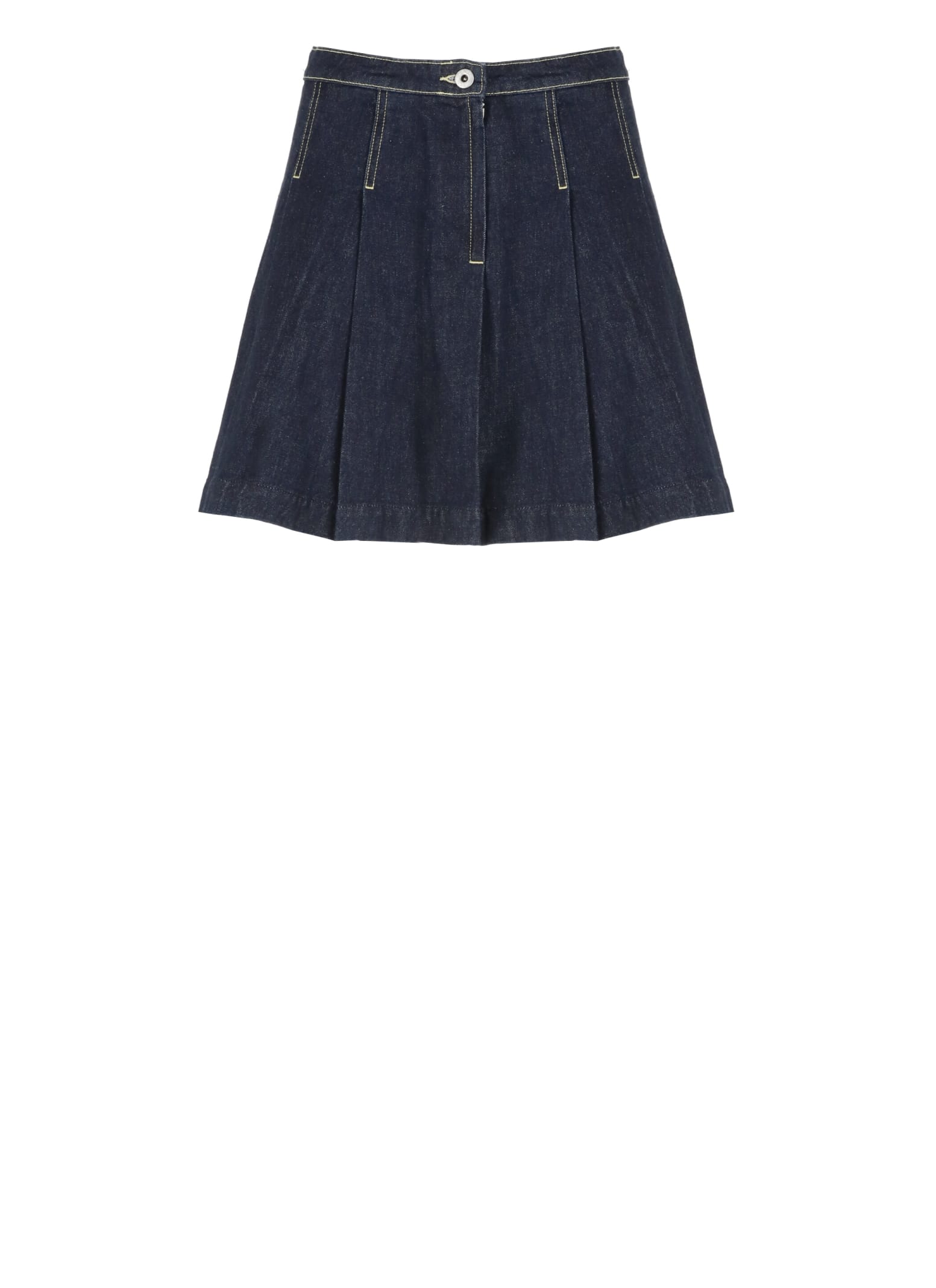 Shop Kenzo Fit & Flare Mini Skirt In Blue