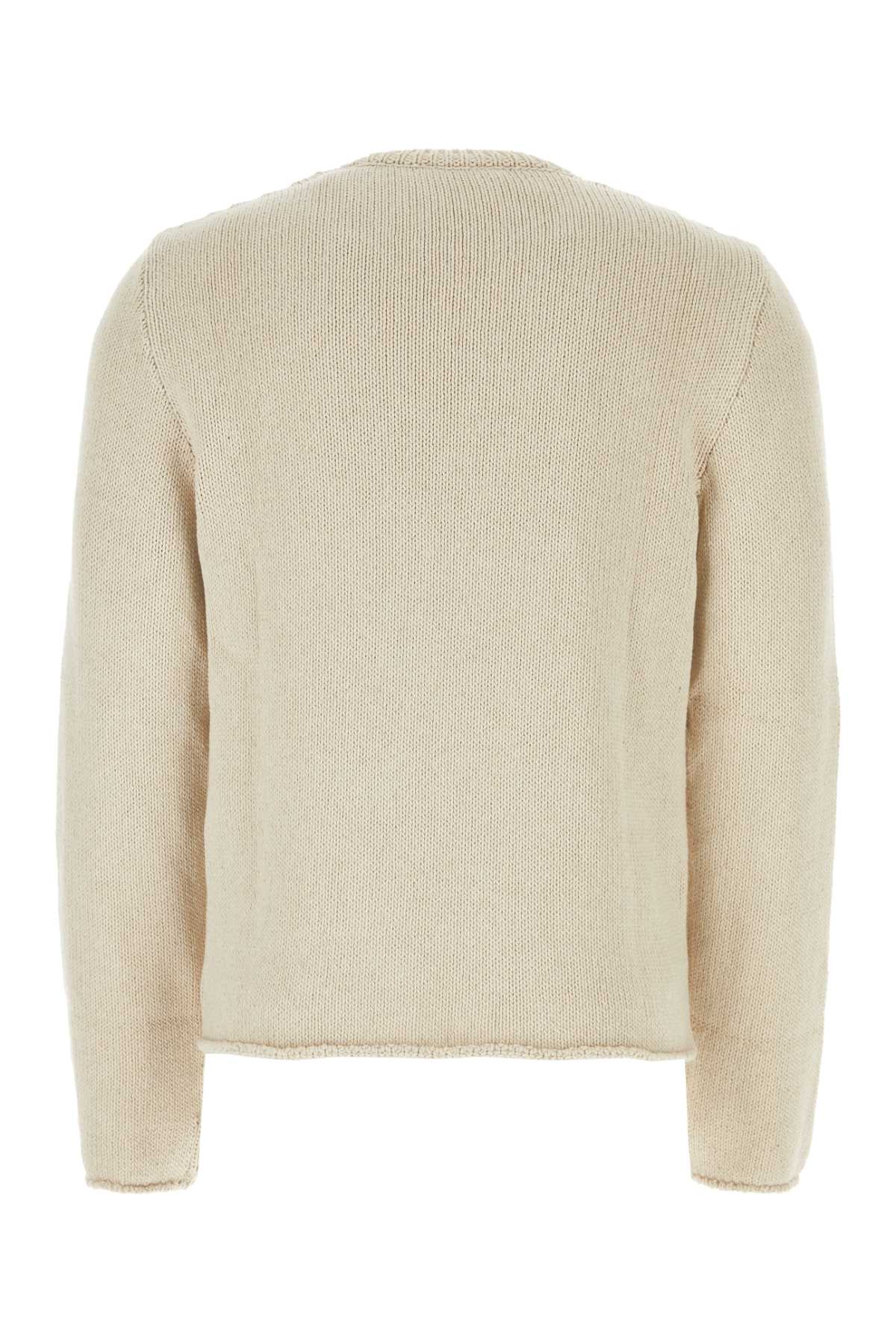 Shop Courrèges Sand Cotton Blend Sweater In Oatmetal