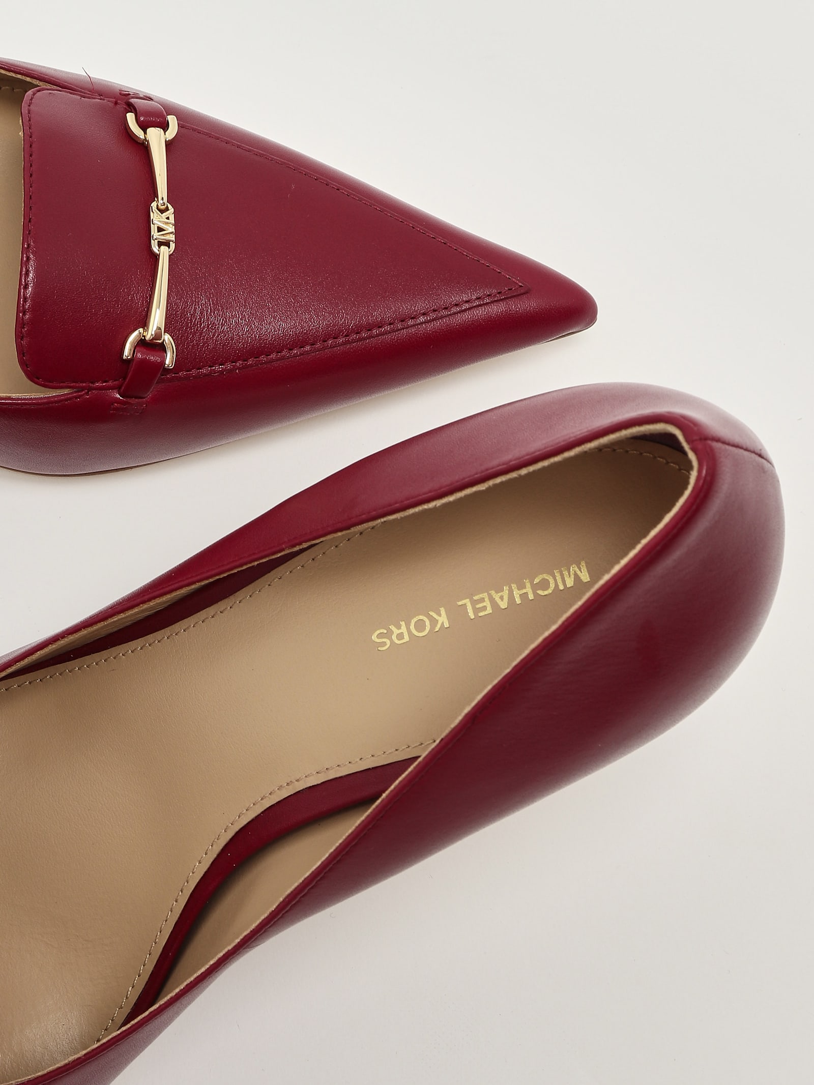 Michael Kors Lena Leather Decollete Mulberry Color In Brown