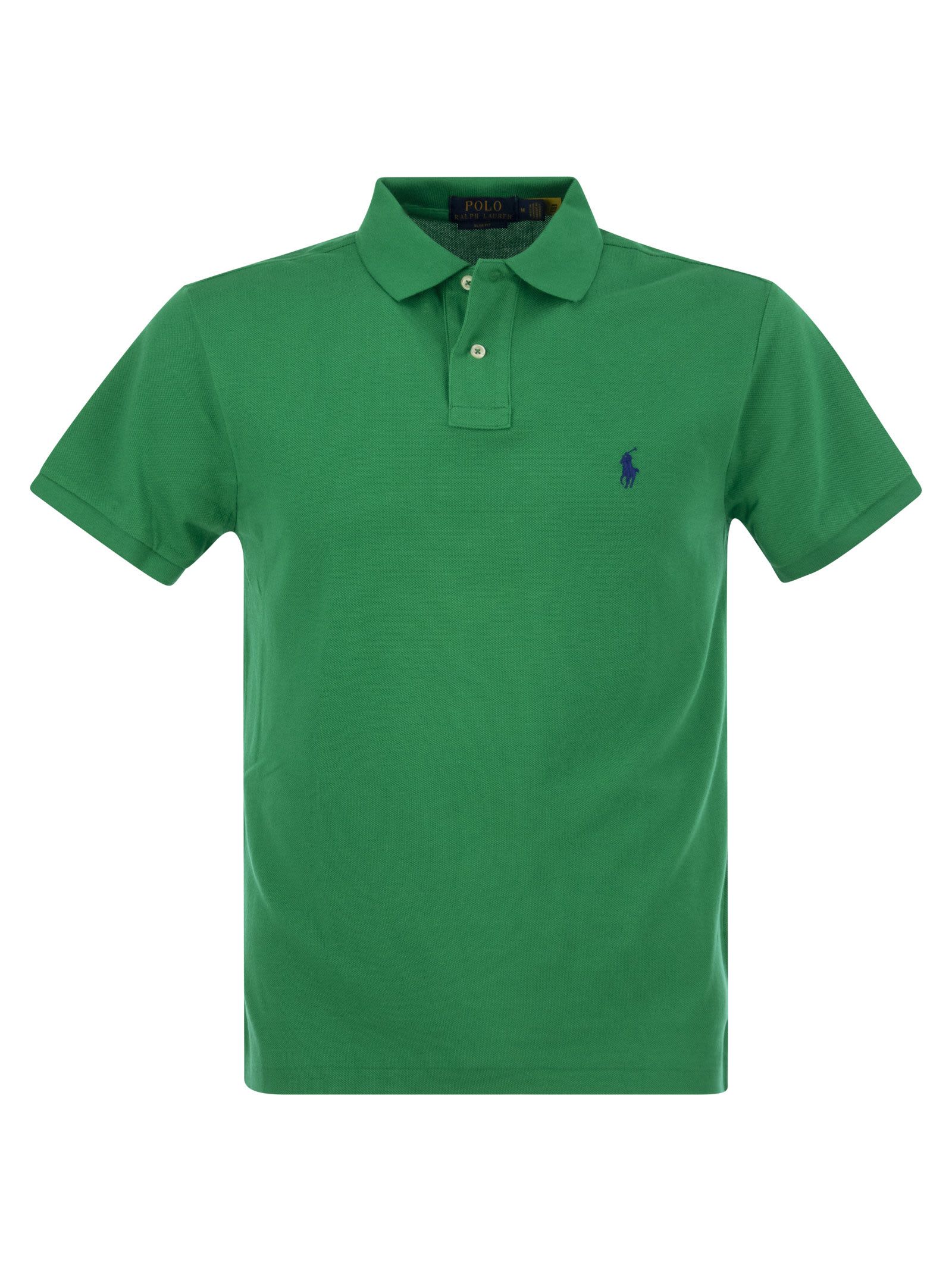 Polo Ralph Lauren Two-button Cotton Polo Shirt With Logo In Green