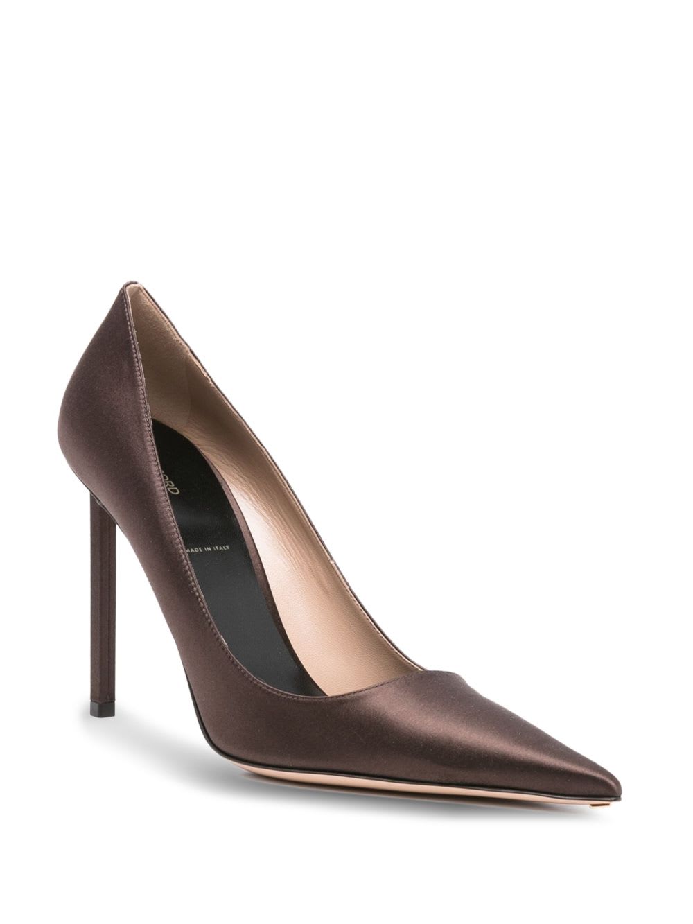 Tom Ford 85mm Betty Satin Pointed-toe Pumps In Brown